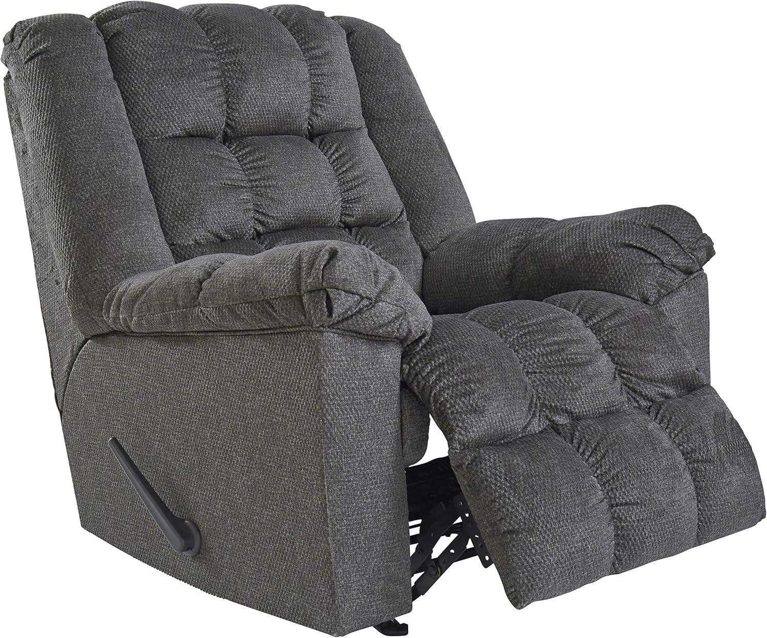 Charcoal Microfiber Massage Recliner with Metal Frame