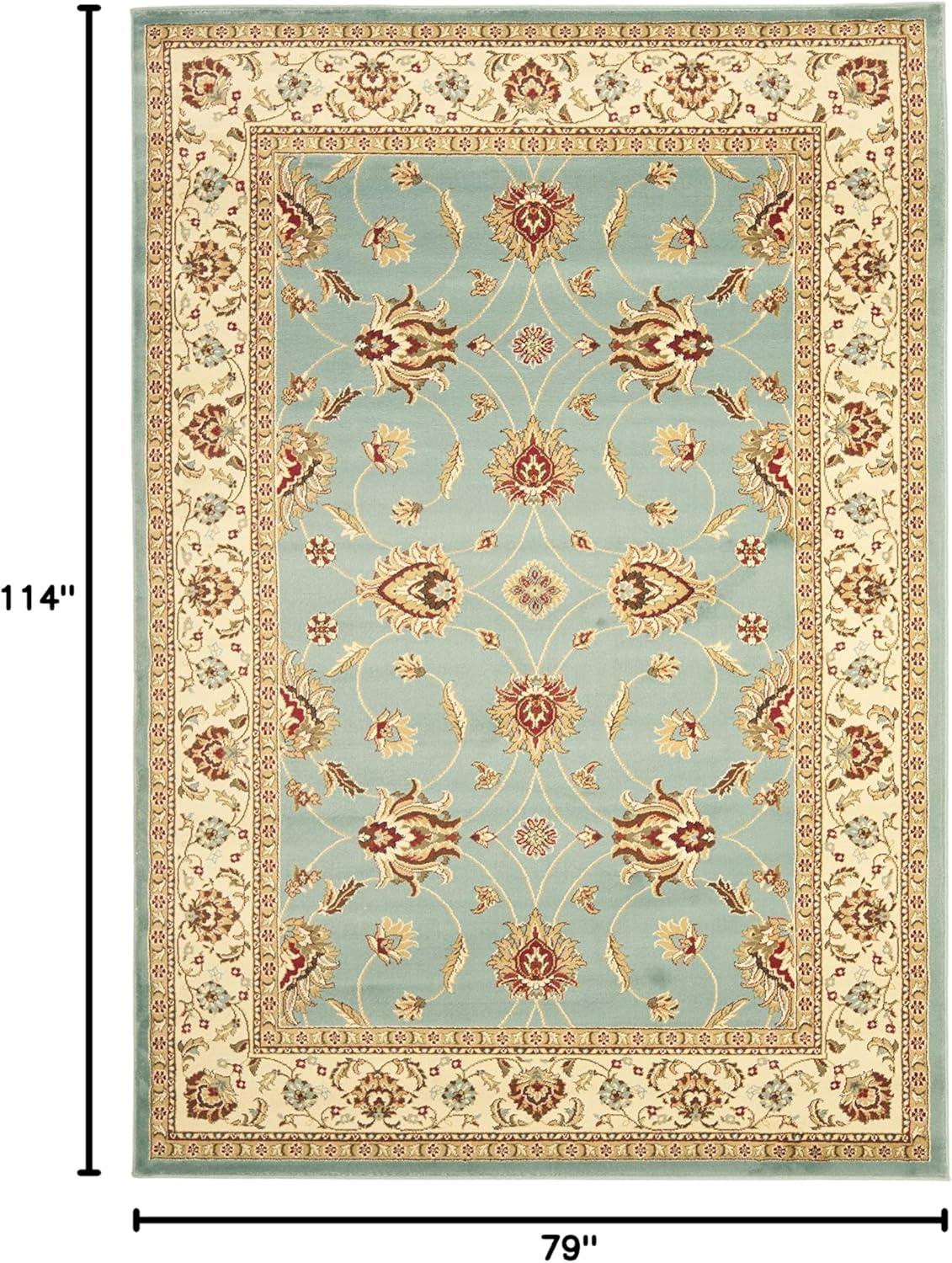 Lyndhurst LNH553 Power Loomed Area Rug - Blue/Ivory - 6'7"x9'6" - Safavieh