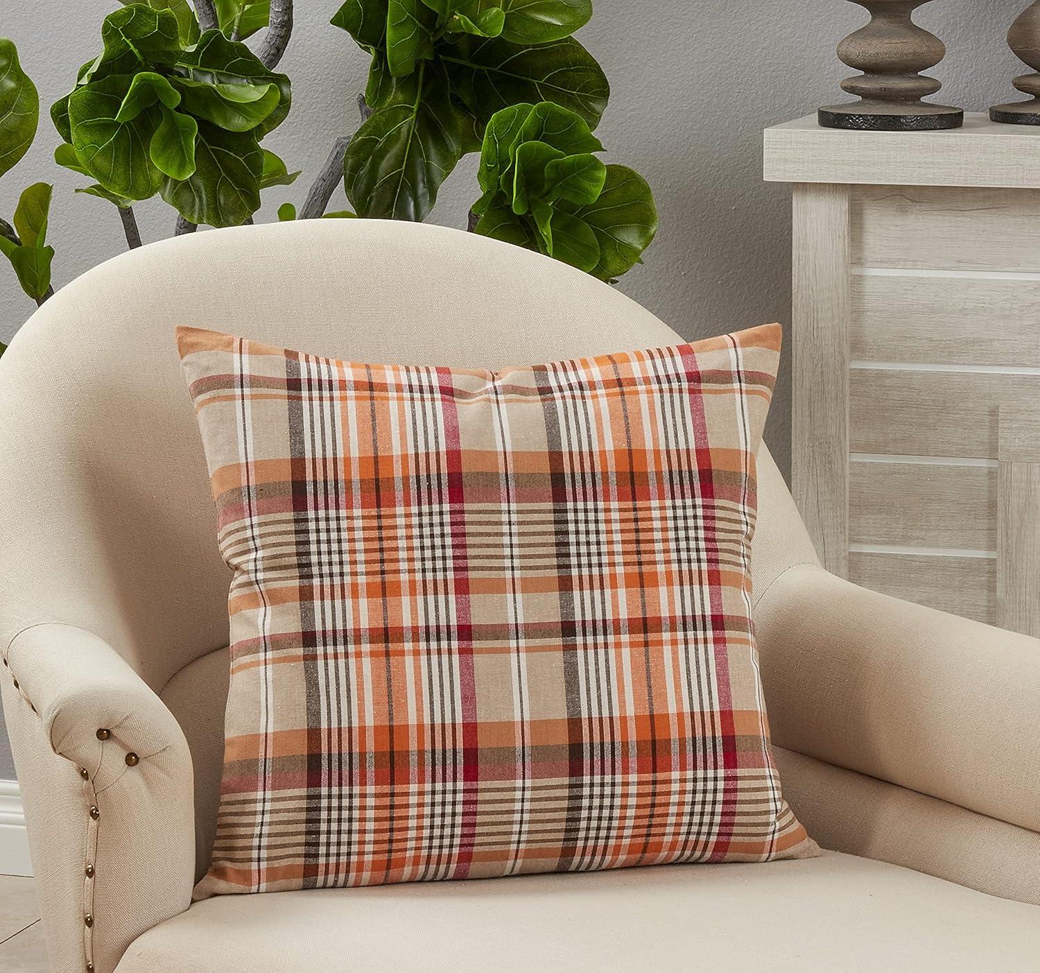 Helena Plaid Cotton Pillow Cover