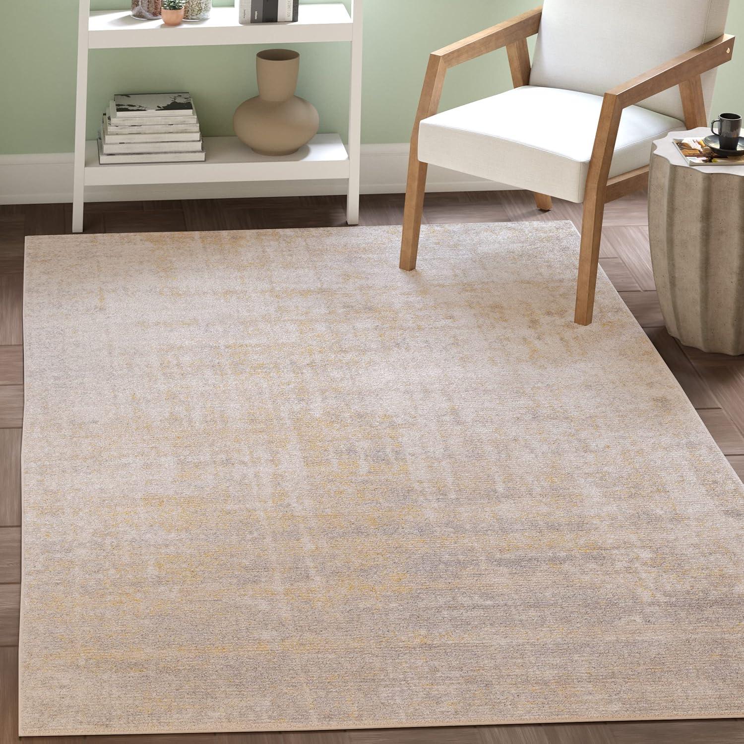 Adirondack ADR207 Machine Made Indoor Area Rug - Creme/Gold - 6'x6' - Safavieh