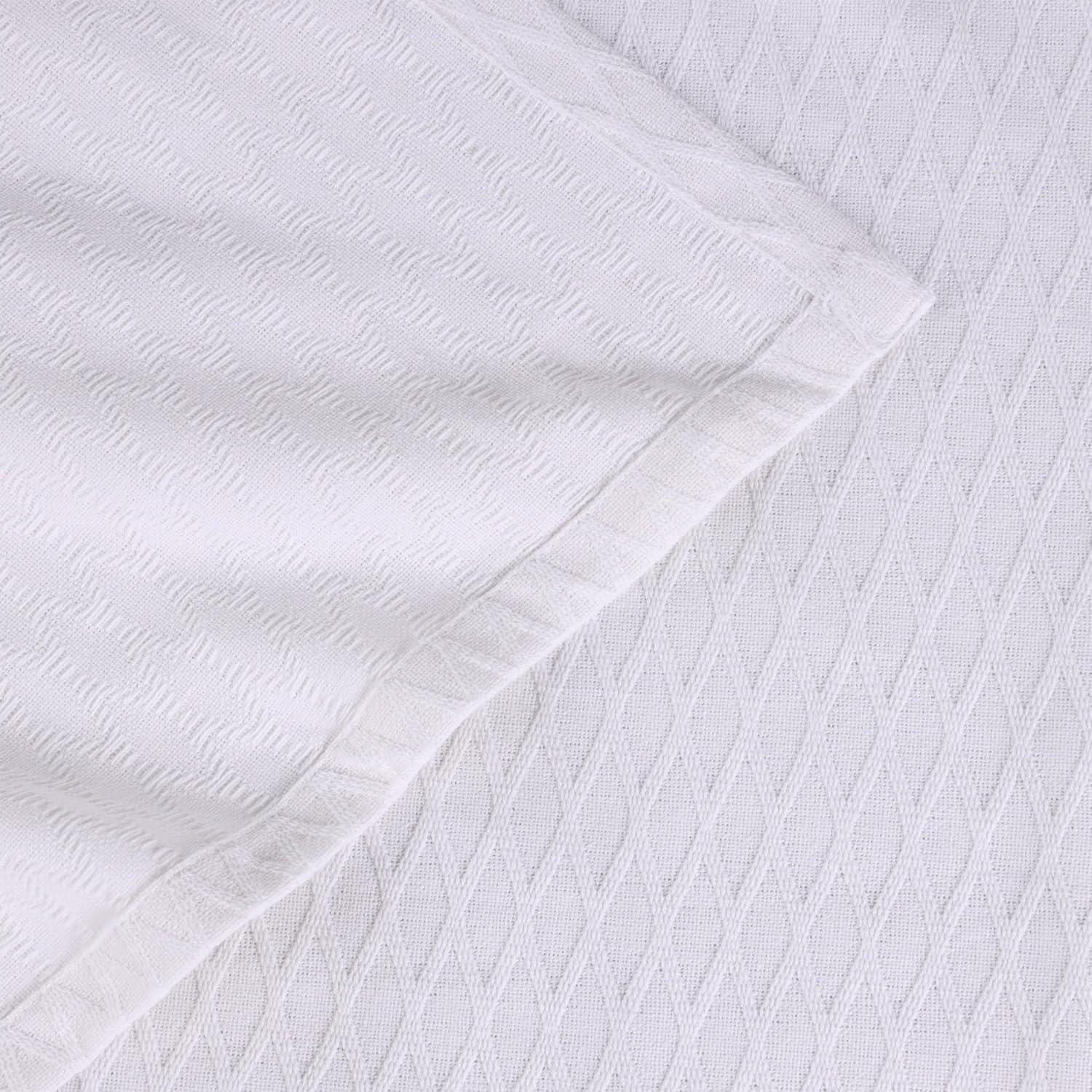 Superior Diamond Weave All-Season Bedding Cotton Throw Layering Blanket