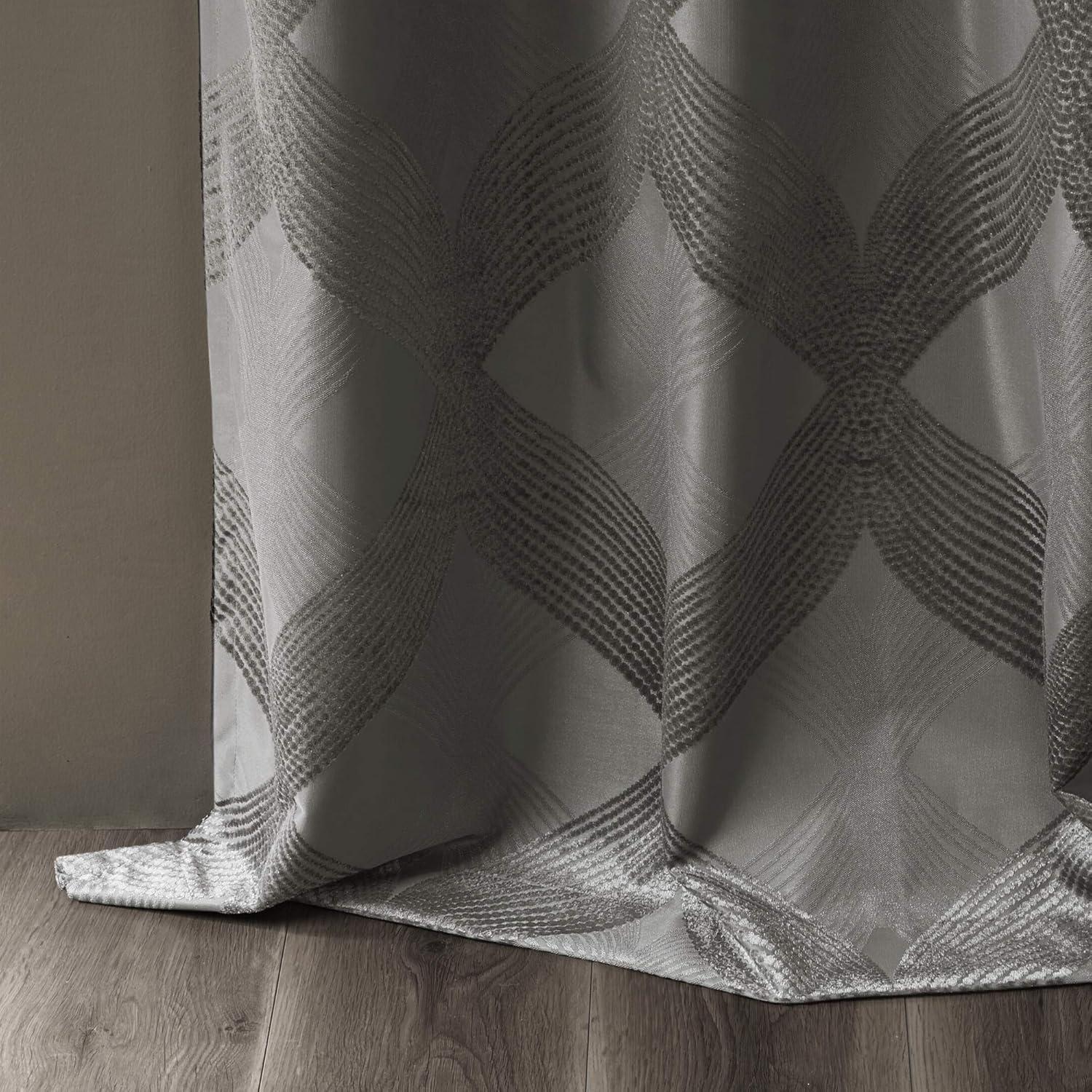 Madison Park Bentley Ogee Knitted Jacquard Geometric Total Blackout Single Curtain Panel