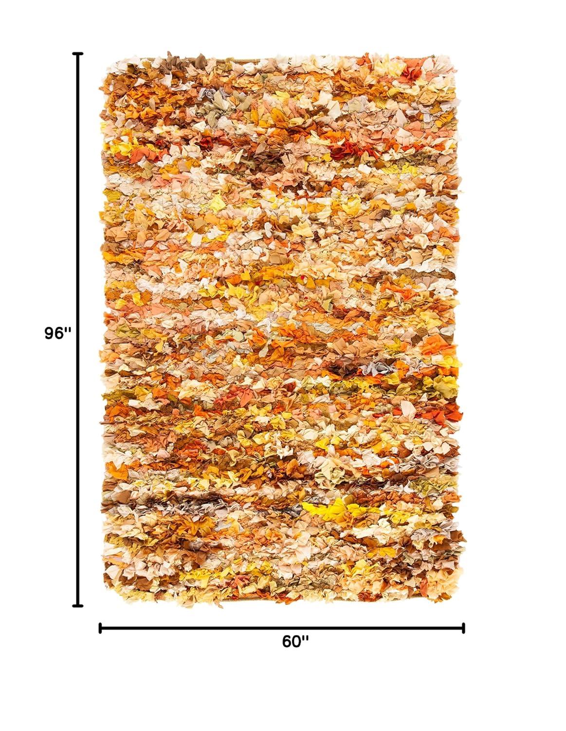 Rio Shag SG951 Hand Woven Indoor Area Rug - Gold/Multi - 5'x8' - Safavieh