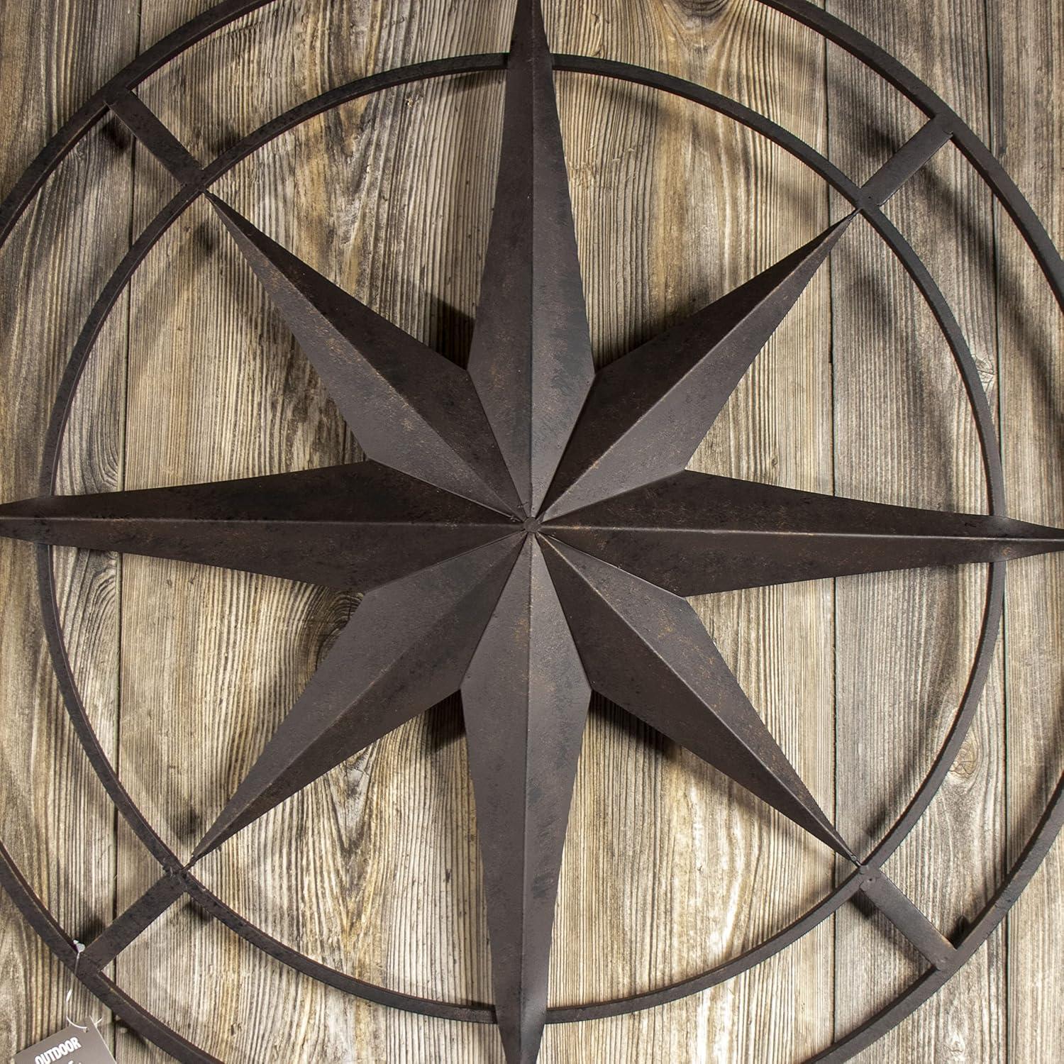Backyard Expressions 30 Inch Compass Wall Plaque - Indoor/Outdoor - Vintage Black
