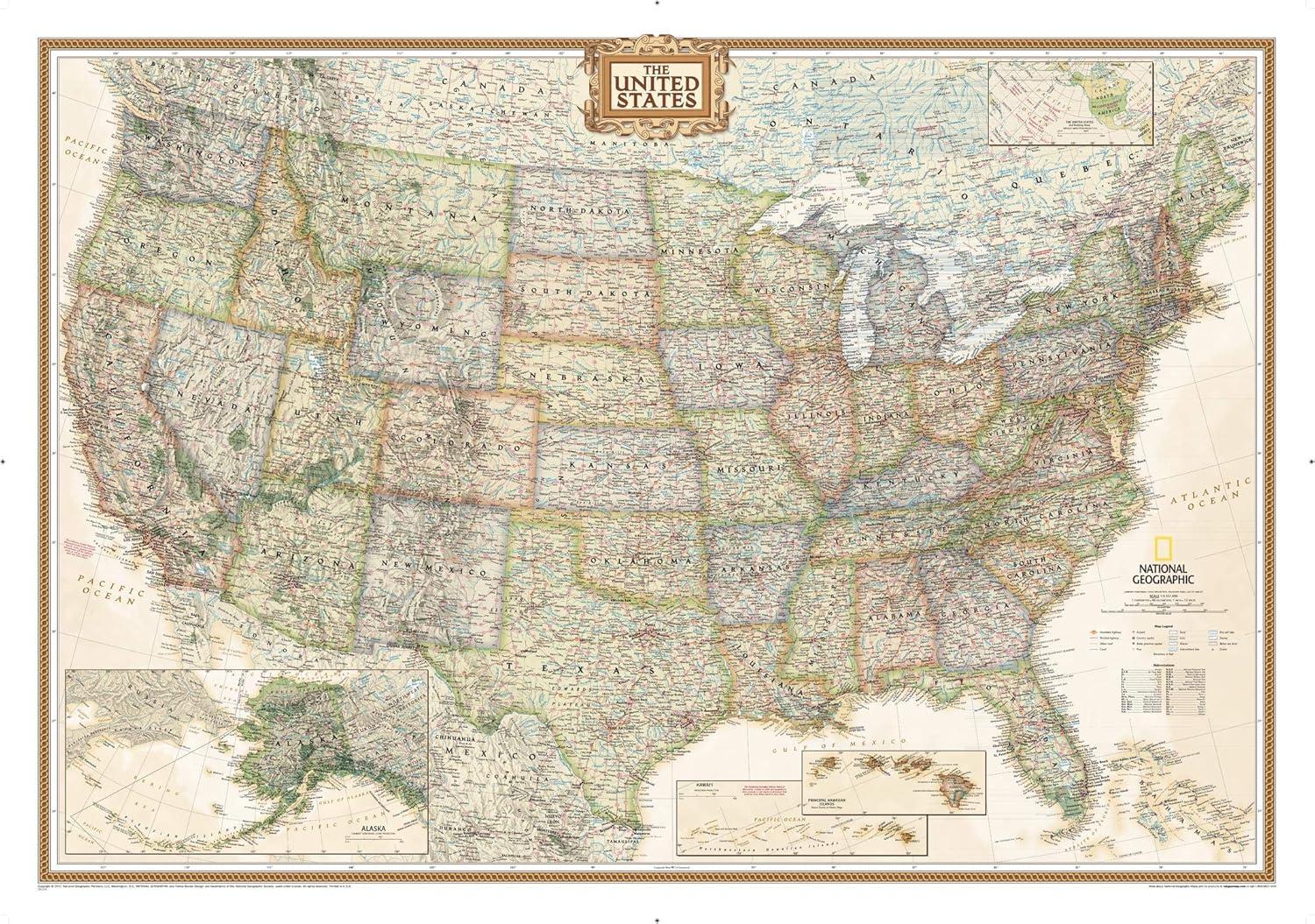 National geographic: united states executive wall map - laminated (43.5 x 30.5 inches) (other): 9780792233787