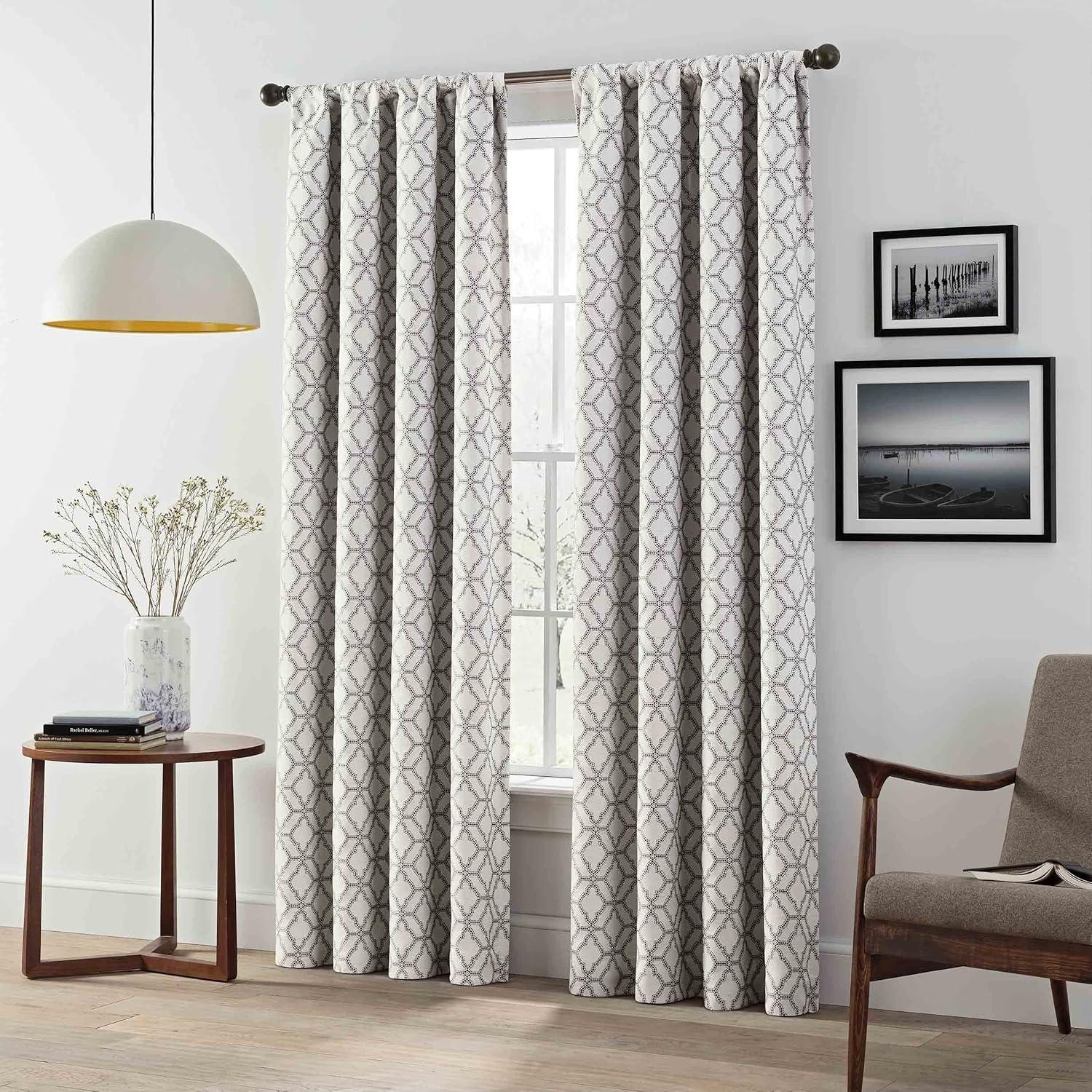 Eclipse Lollie Blackout Thermalayer, Rod Pocket Window Curtain Panel Pair (Set of 2)