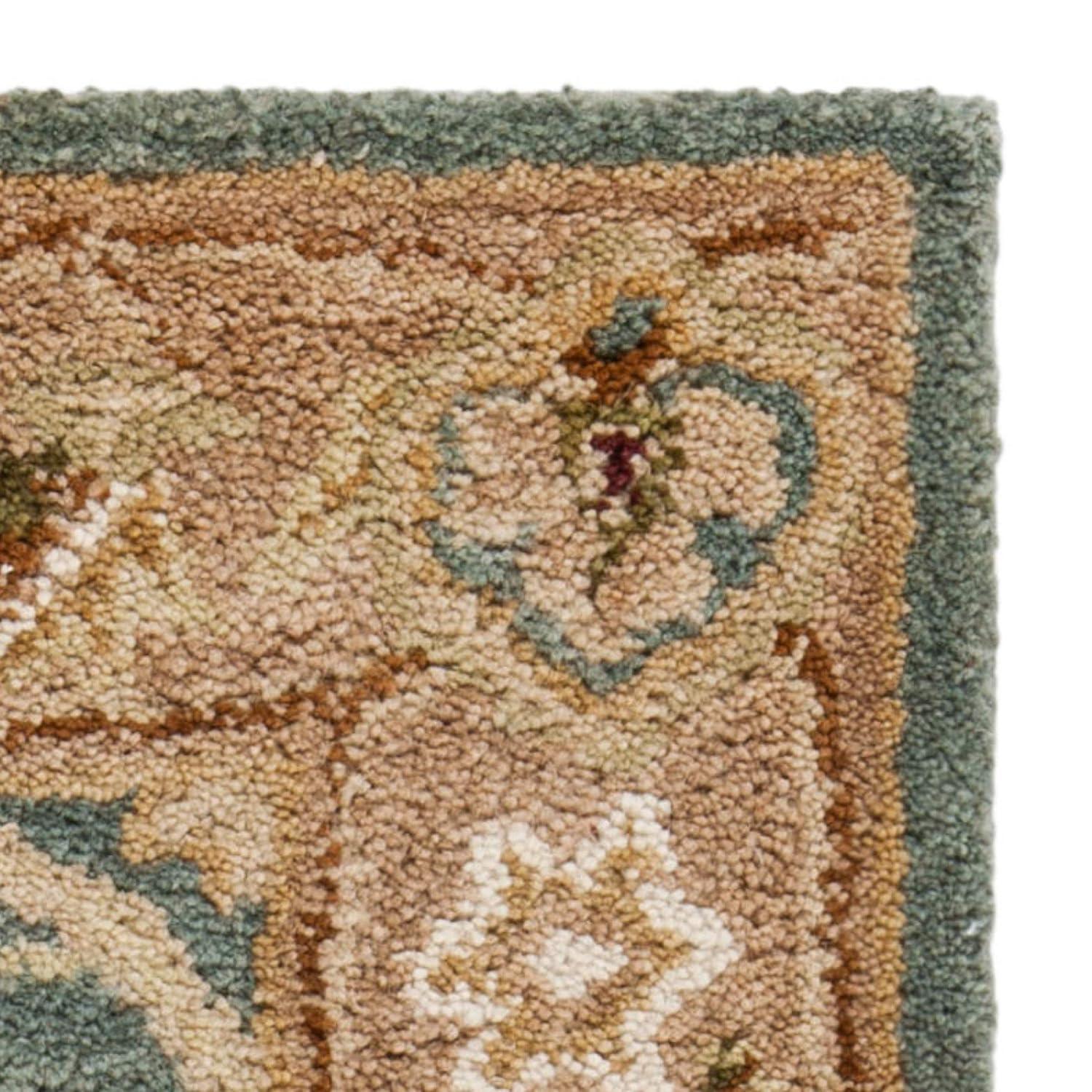 Anatolia AN549 Hand Tufted Indoor Area Rug - Teal Blue/Taupe - 8'x10' - Safavieh