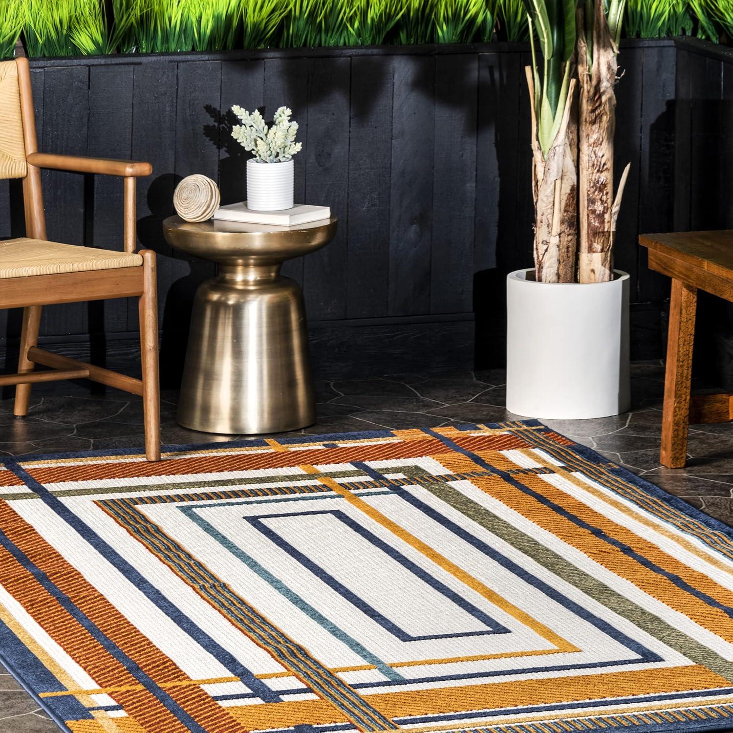 nuLOOM Bennie Transitional Striped Indoor/Outdoor Patio Area Rug