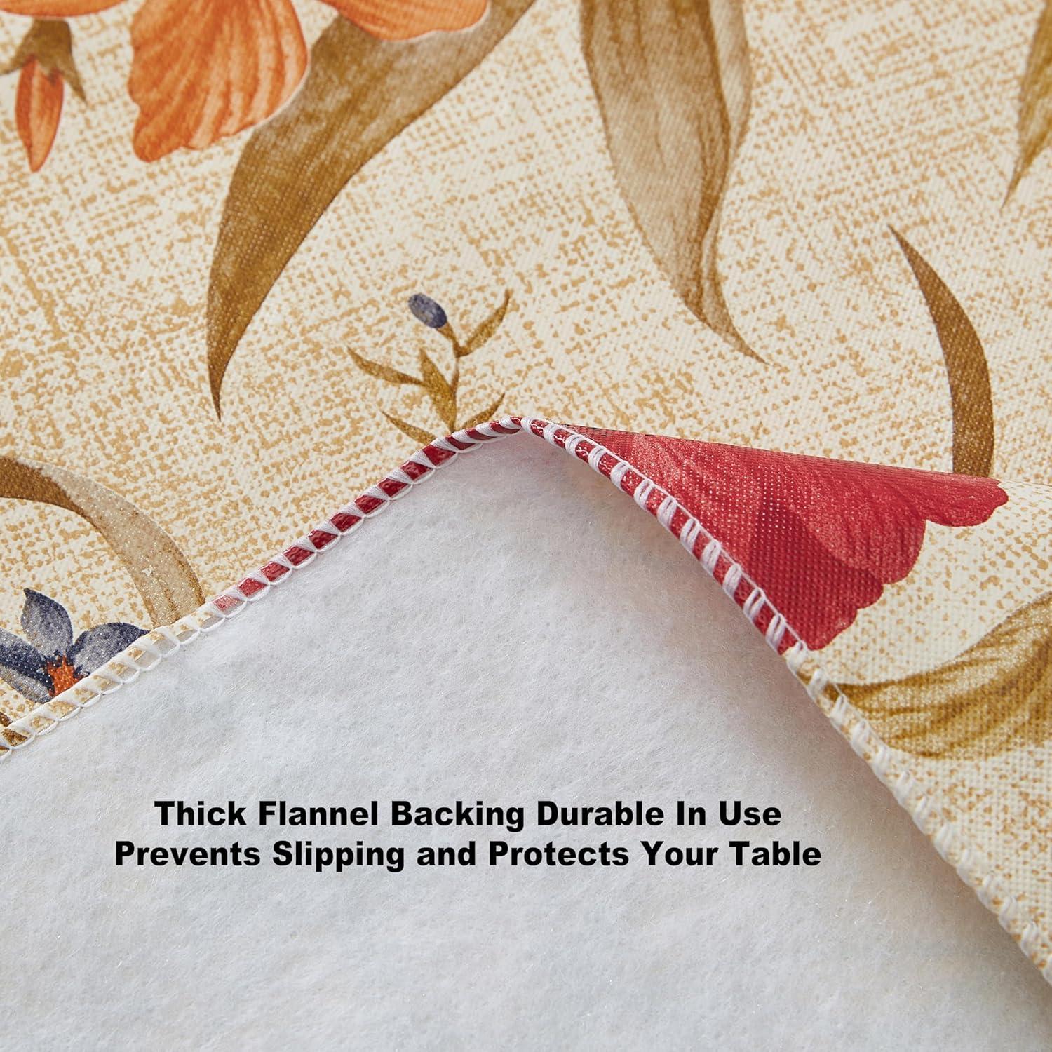 Newbridge Nicolette French Floral Garden 52 x 52 inch Square Flannel Backed Vinyl Tablecloth