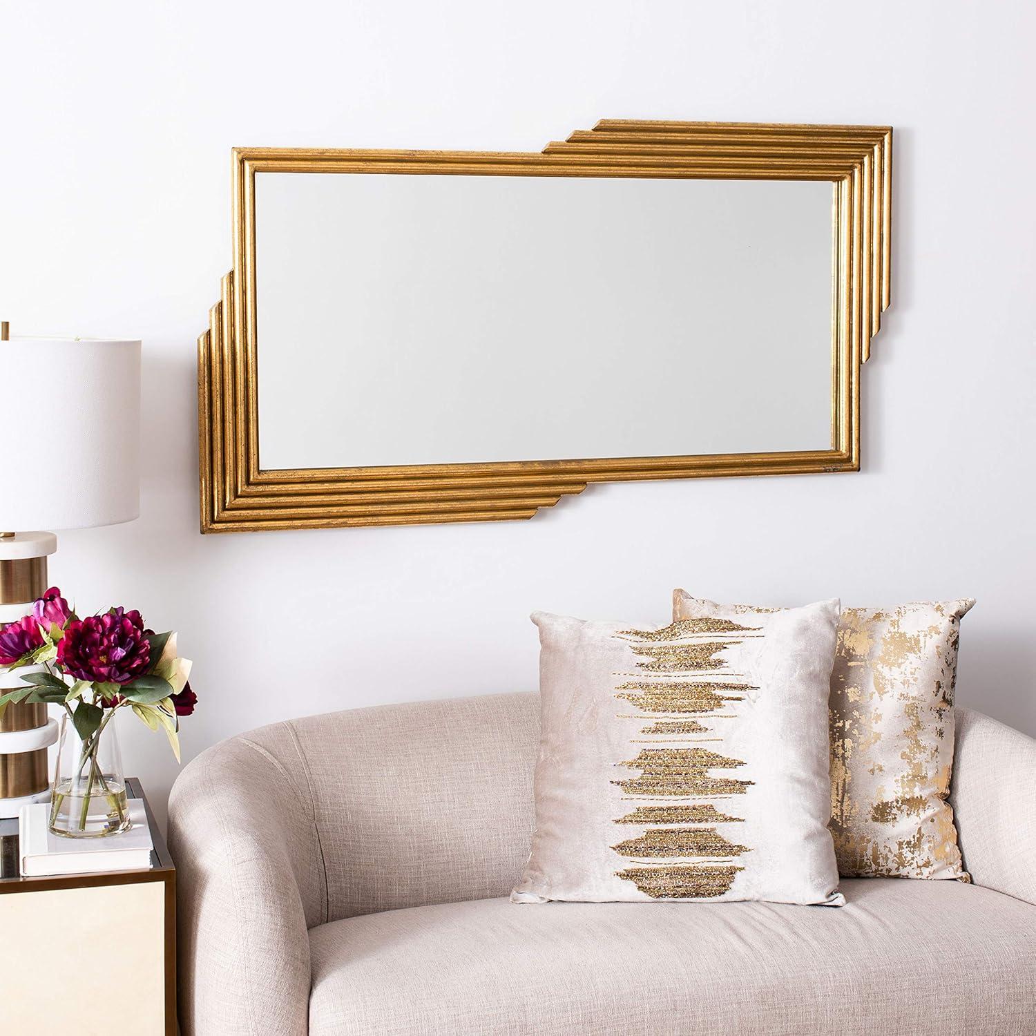 Trenla 48" Gold Foil Rectangular Wood Mirror