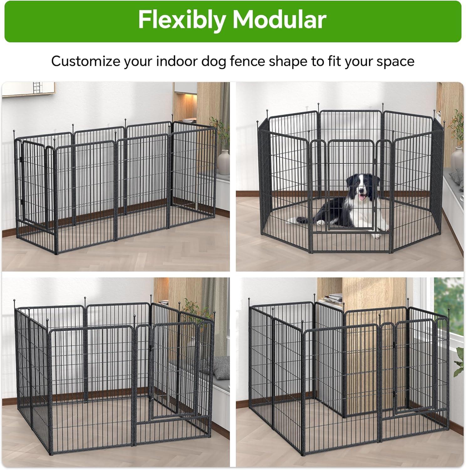 Mr Ironstone Dog Playpen with Anti-Rust Coating,  Dog Pen Indoor/Outdoor Pet Playpen for Foldable Dog Exercise Pens
