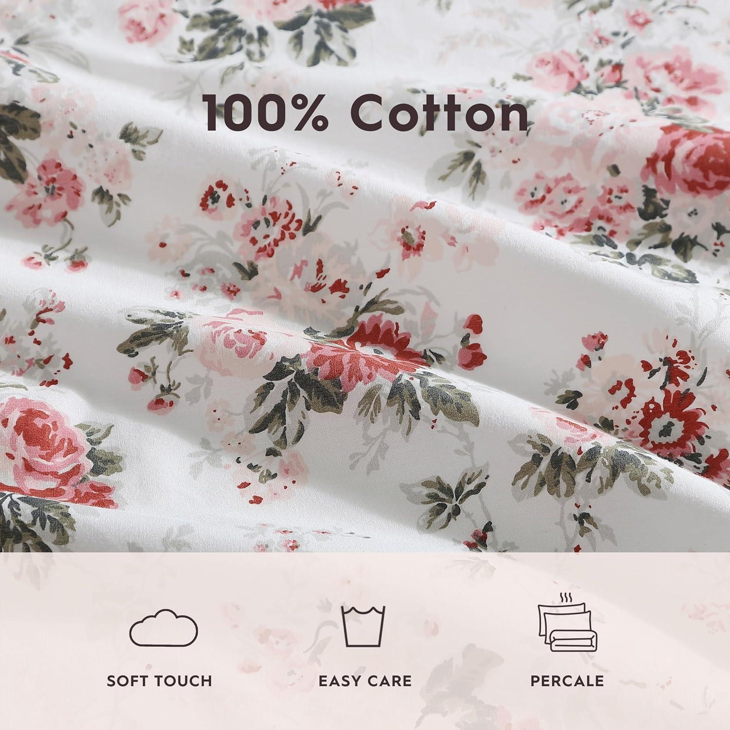 Laura Ashley Printed Cotton Percale Sheet Set