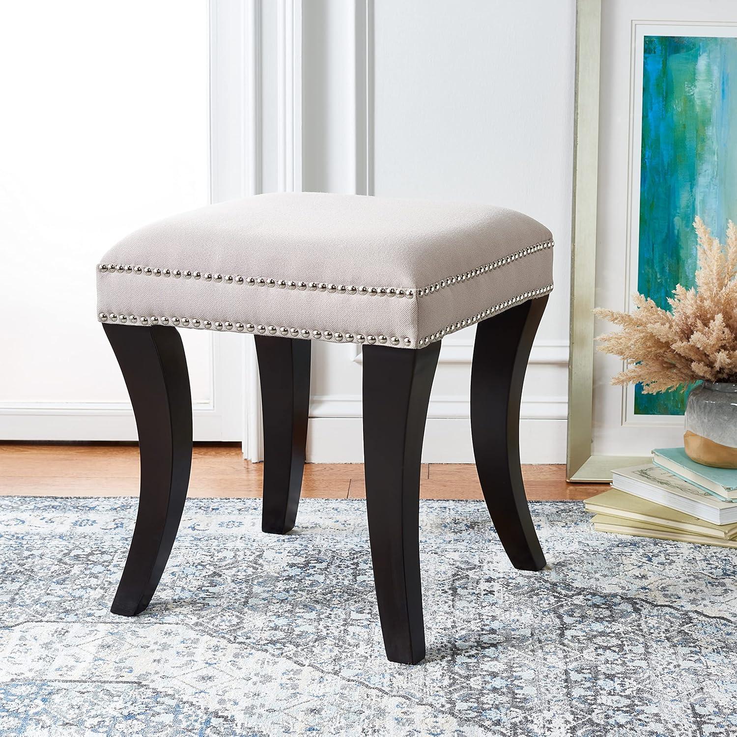 Diva Tufted Ottoman - Taupe - Safavieh