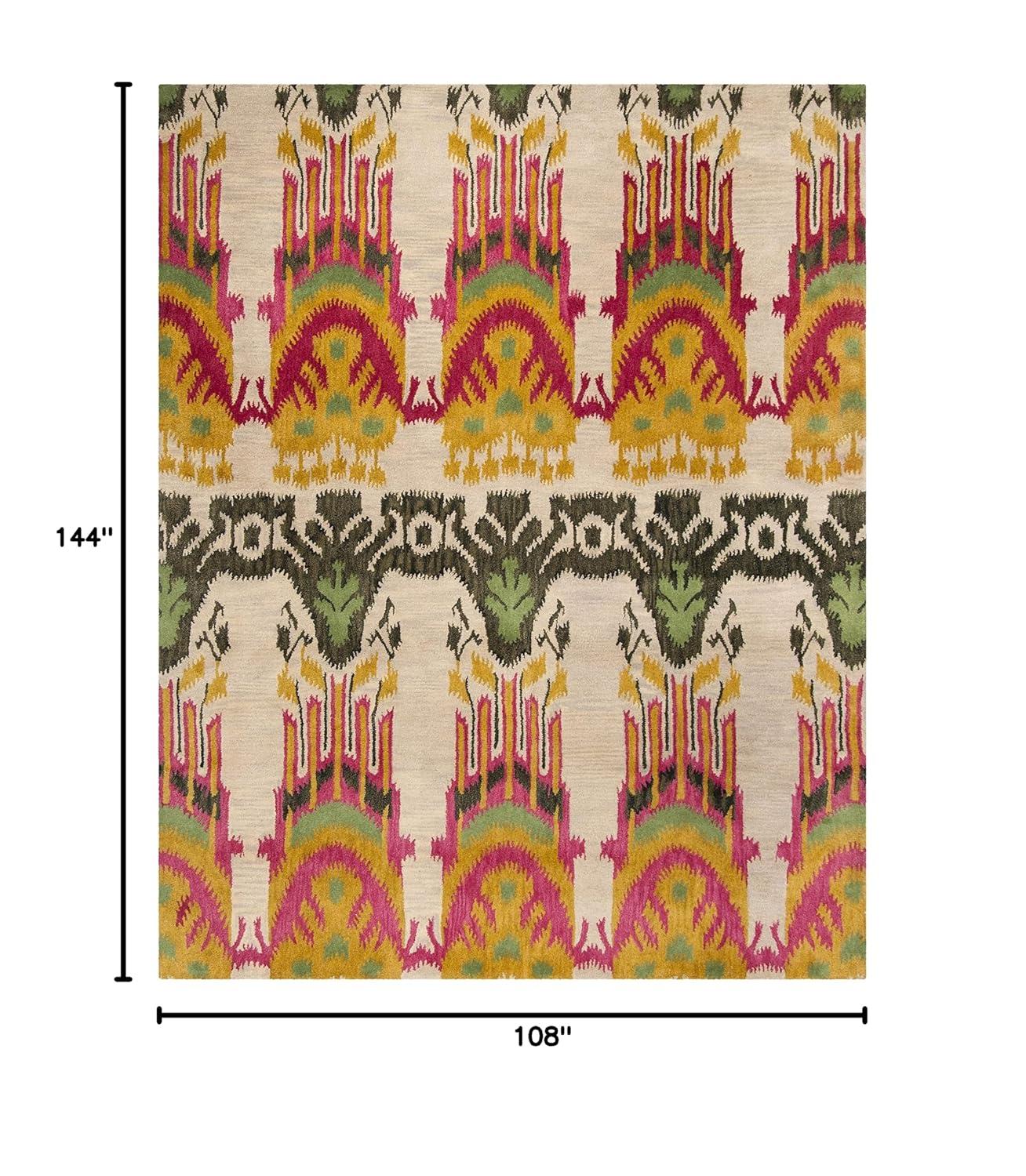 Ikat IKT464 Hand Tufted Area Rug - Beige/Yellow - 8'9"x11'9" - Safavieh.