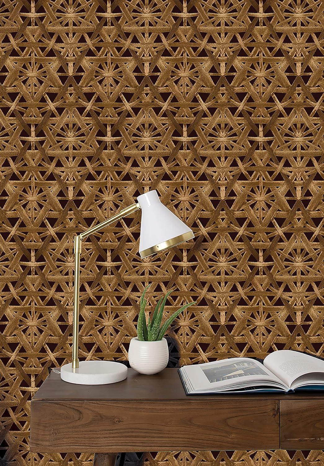 Tommy Bahama Rattan Lattice Geometric 18' L x 20.5" W Peel & Stick Wallpaper Roll