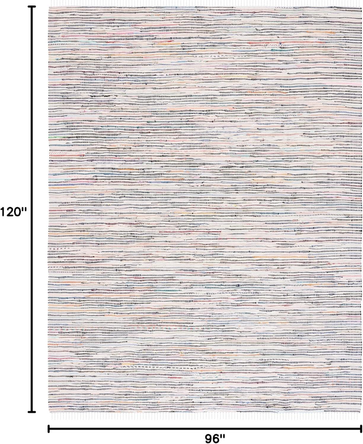 Rag Rug RAR125 Hand Woven Indoor Area Rug - Ivory/Multi - 8'x10' - Safavieh.