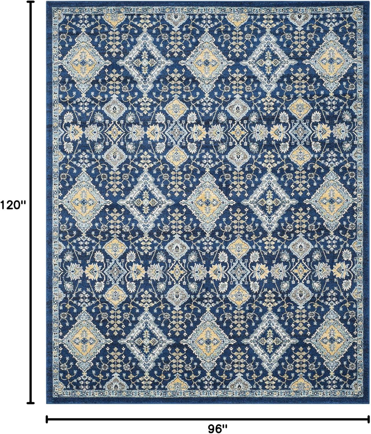 Evoke EVK224 Power Loomed Area Rug - Royal/Ivory - 8'x10' - Safavieh.