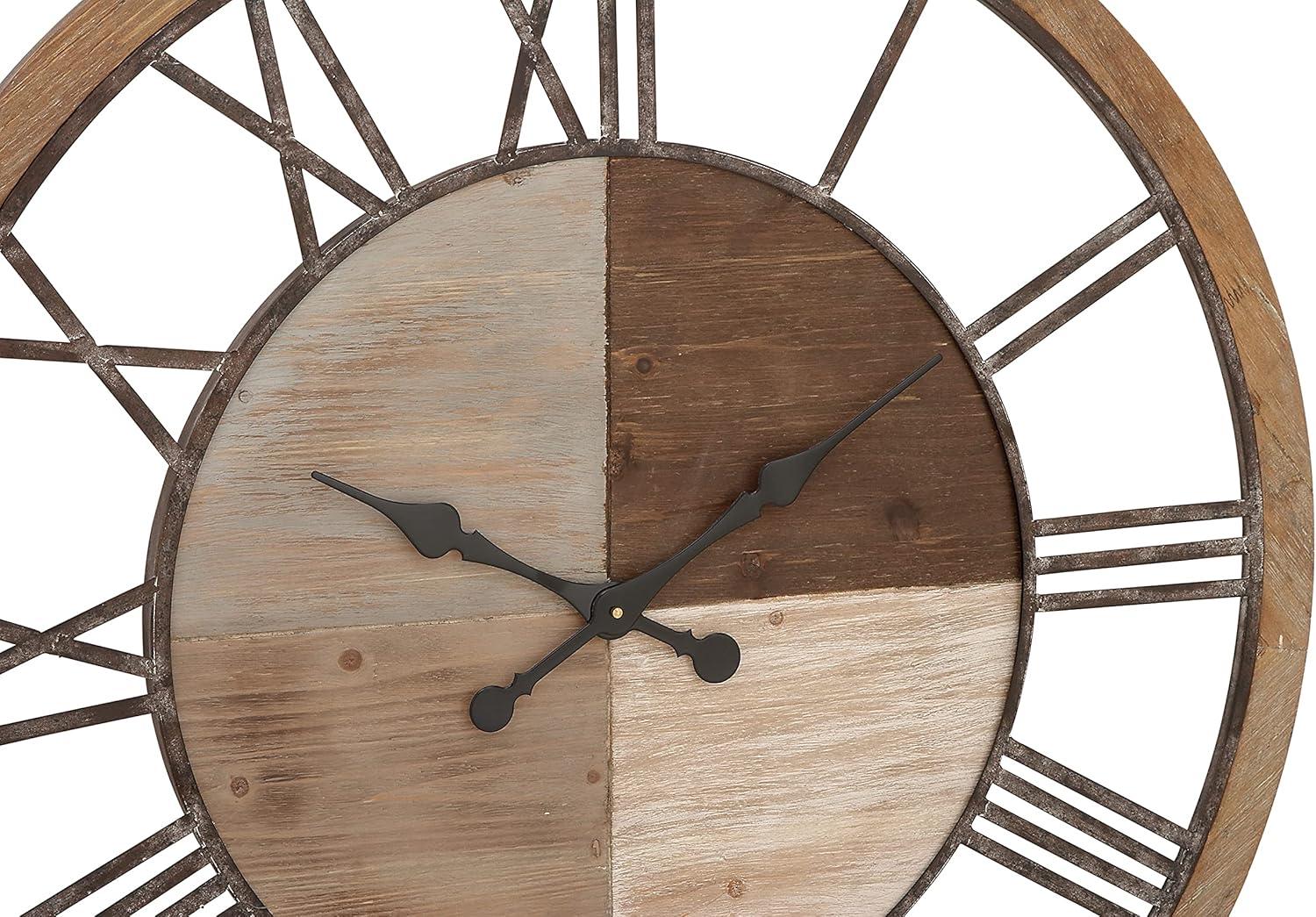 DecMode 36" Brown Wood Wall Clock