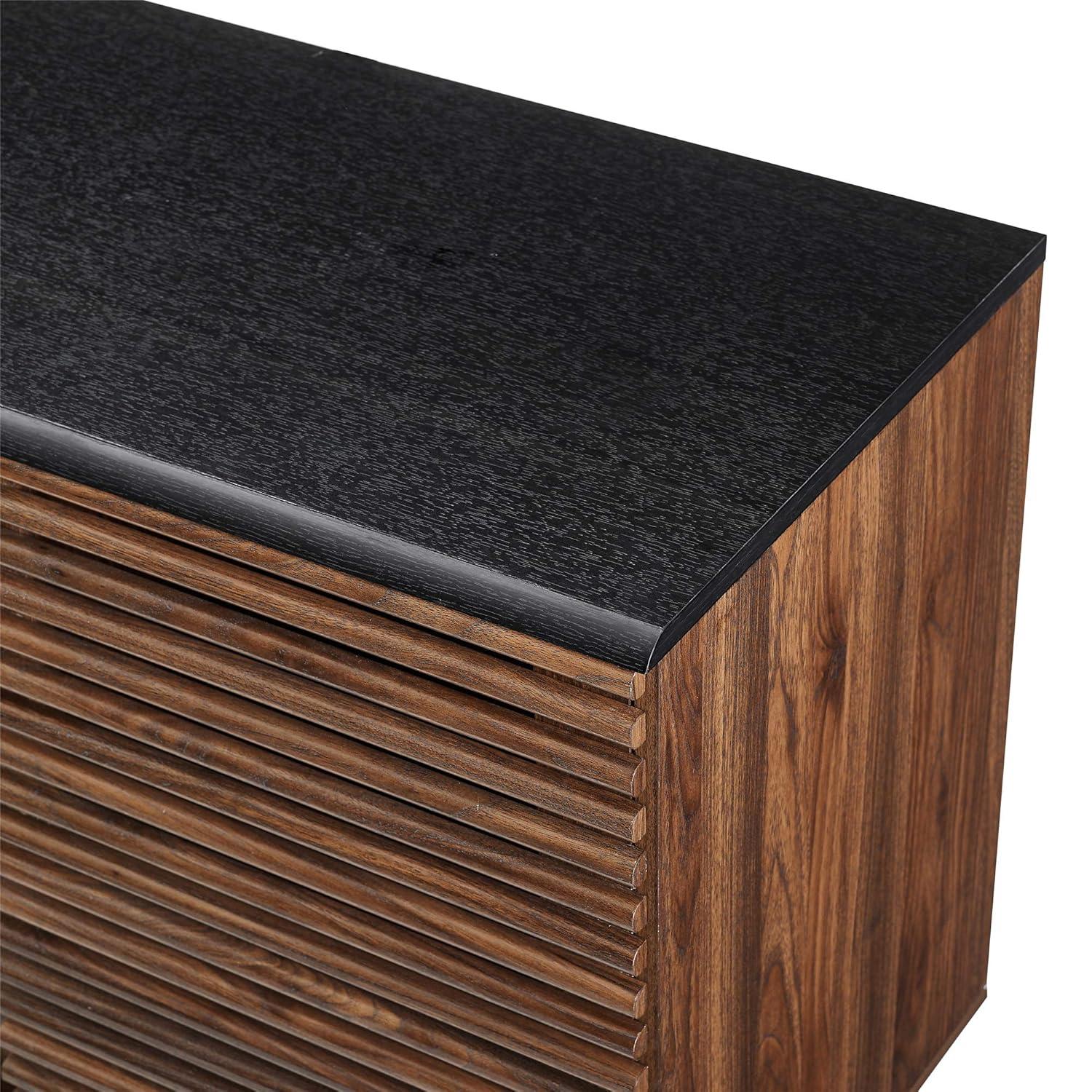 Walker Edison Havana 59" Engineered Wood Sideboard in Ebony/Dark Walnut