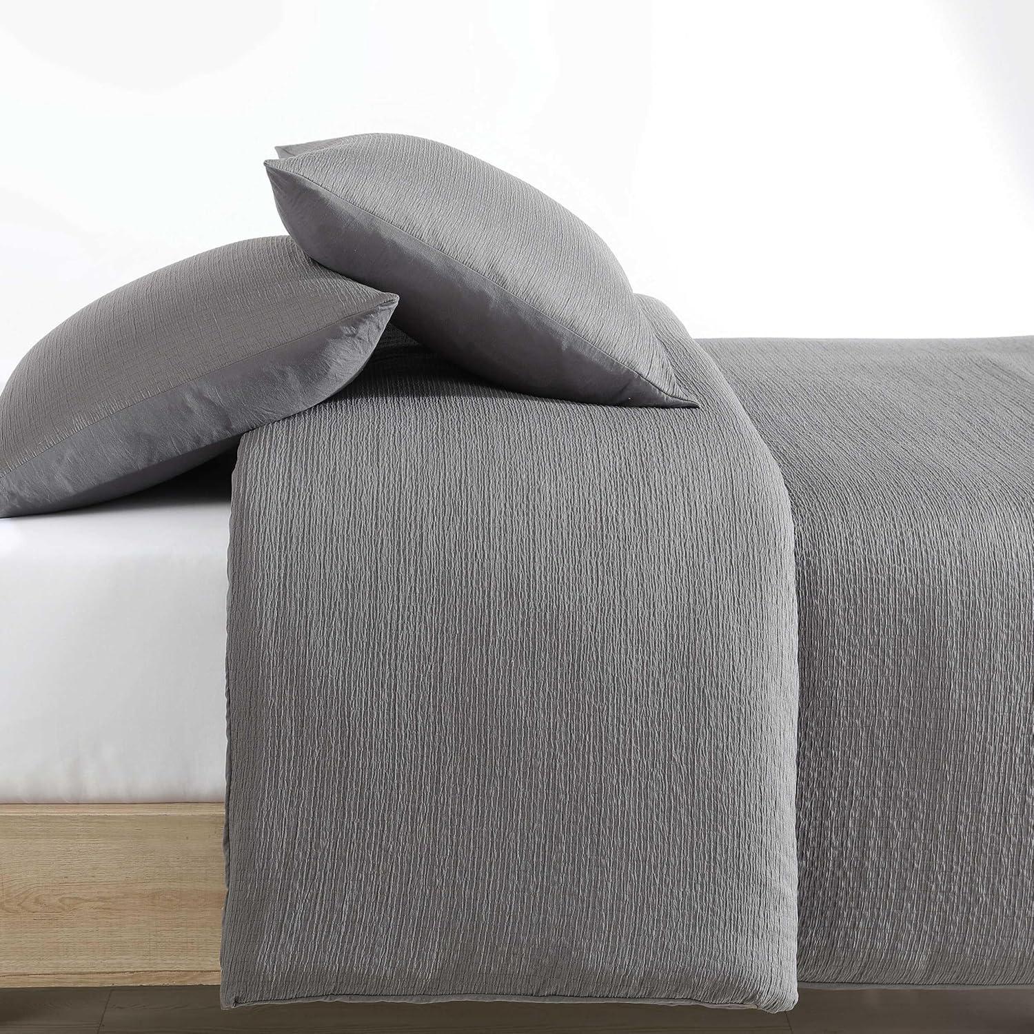 Calvin Klein Seersucker Reversible 3 Piece Duvet Cover Set