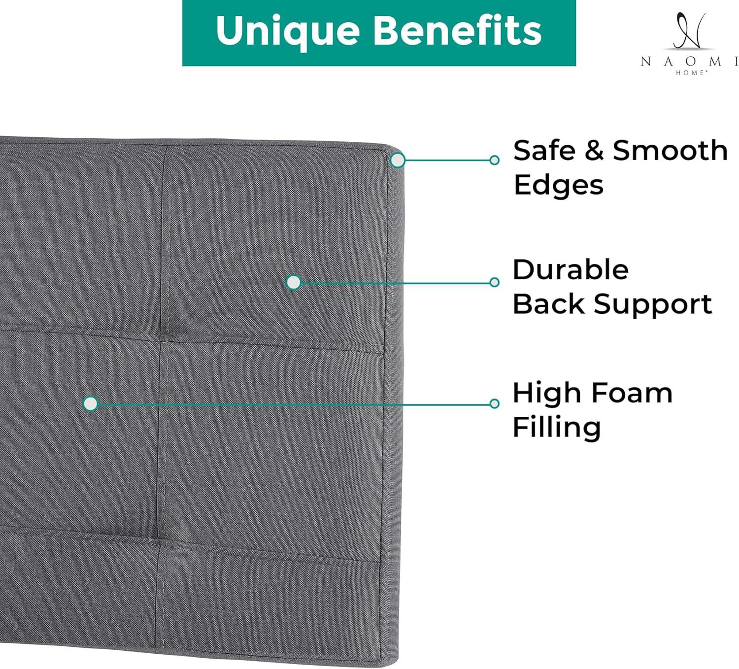 Jessenia Headboards for Full Size Bed, Upholstered Tufted Bed Headboard, 12 Adjustable Positions Full Headboard Only, Wall Mounted Headboard, Bed Backboard Linen Fabric Head Board - Light Gray