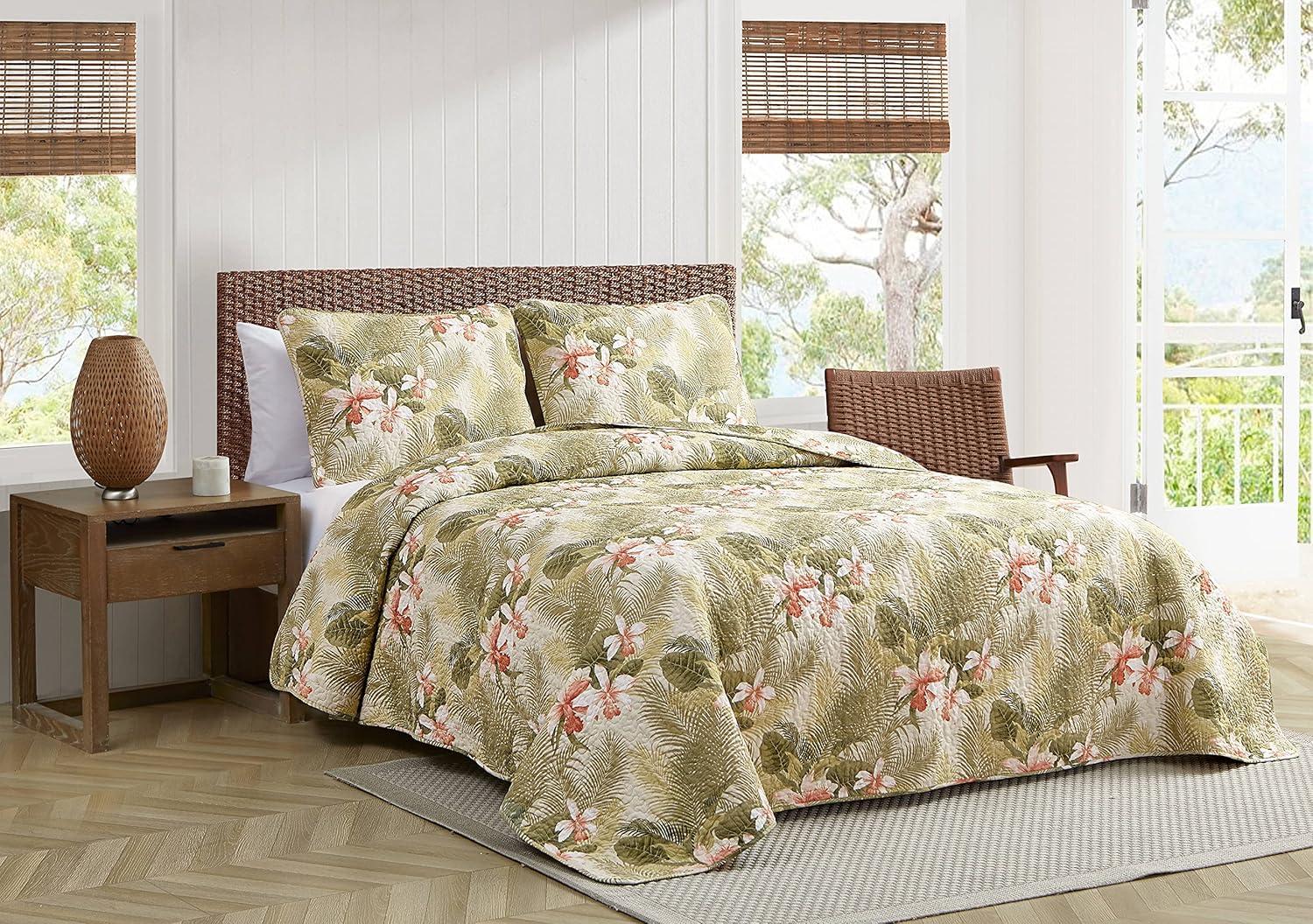 Tropical Orchid Palm Quilt & Sham Set Green - Tommy Bahama