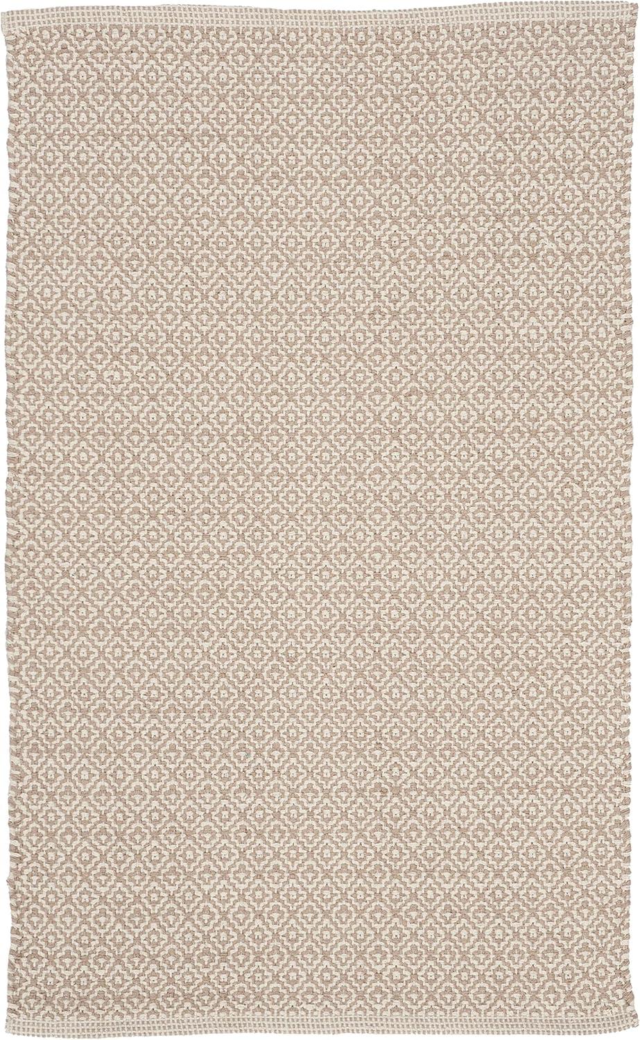 Coastal Breeze Ivory and Beige Handwoven Wool-Cotton Rug - 2'6" x 4'