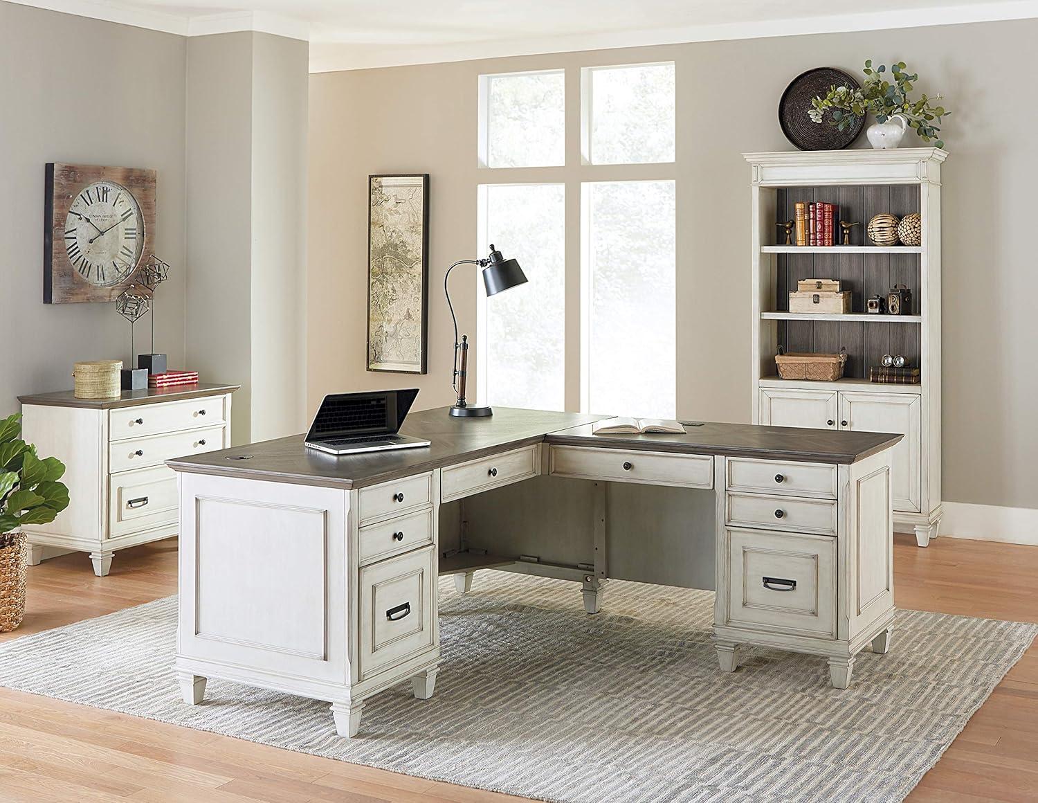 Hartford L Shaped Pedestal Desk - Martin Furniture