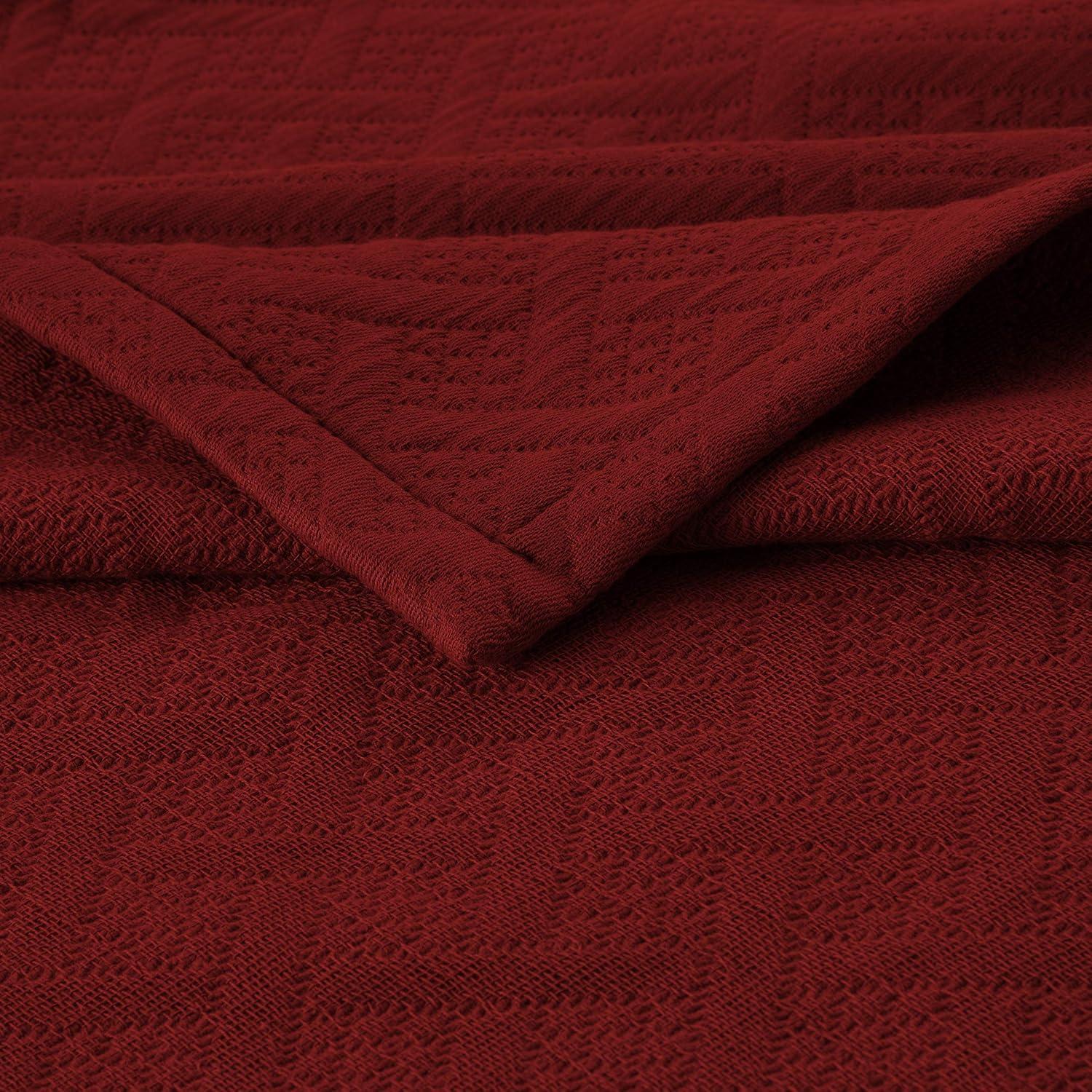 Garnet Queen Cotton Basket Weave Duvet Set with Shams