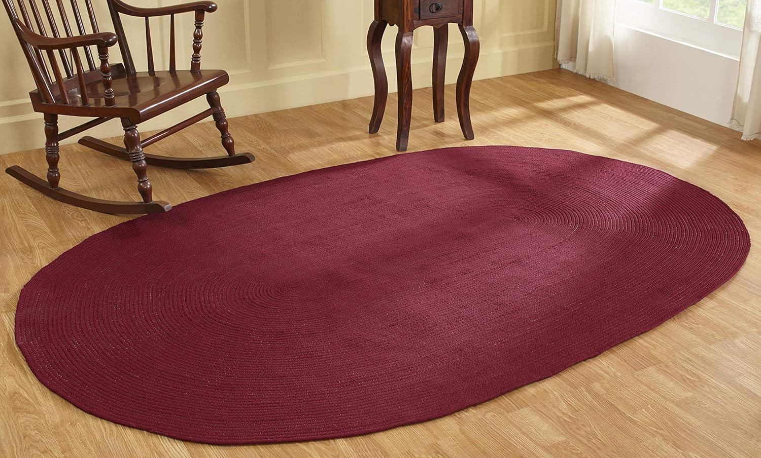 Better Trends Alpine Collection 100% Polypropylene 60" x 96" Oval Braided Rug in Burgundy