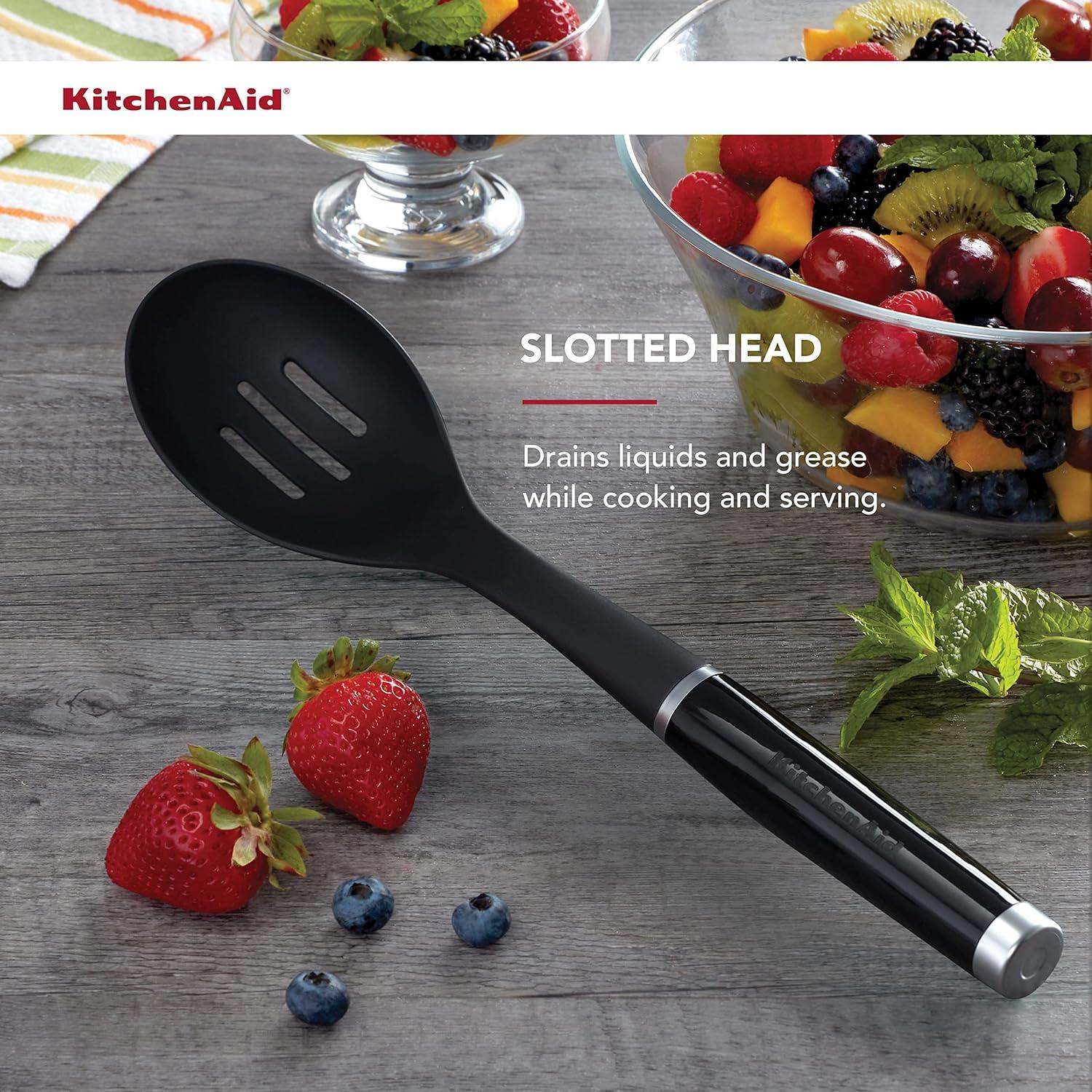 KitchenAid Black Nylon Heat-Resistant Slotted Spoon