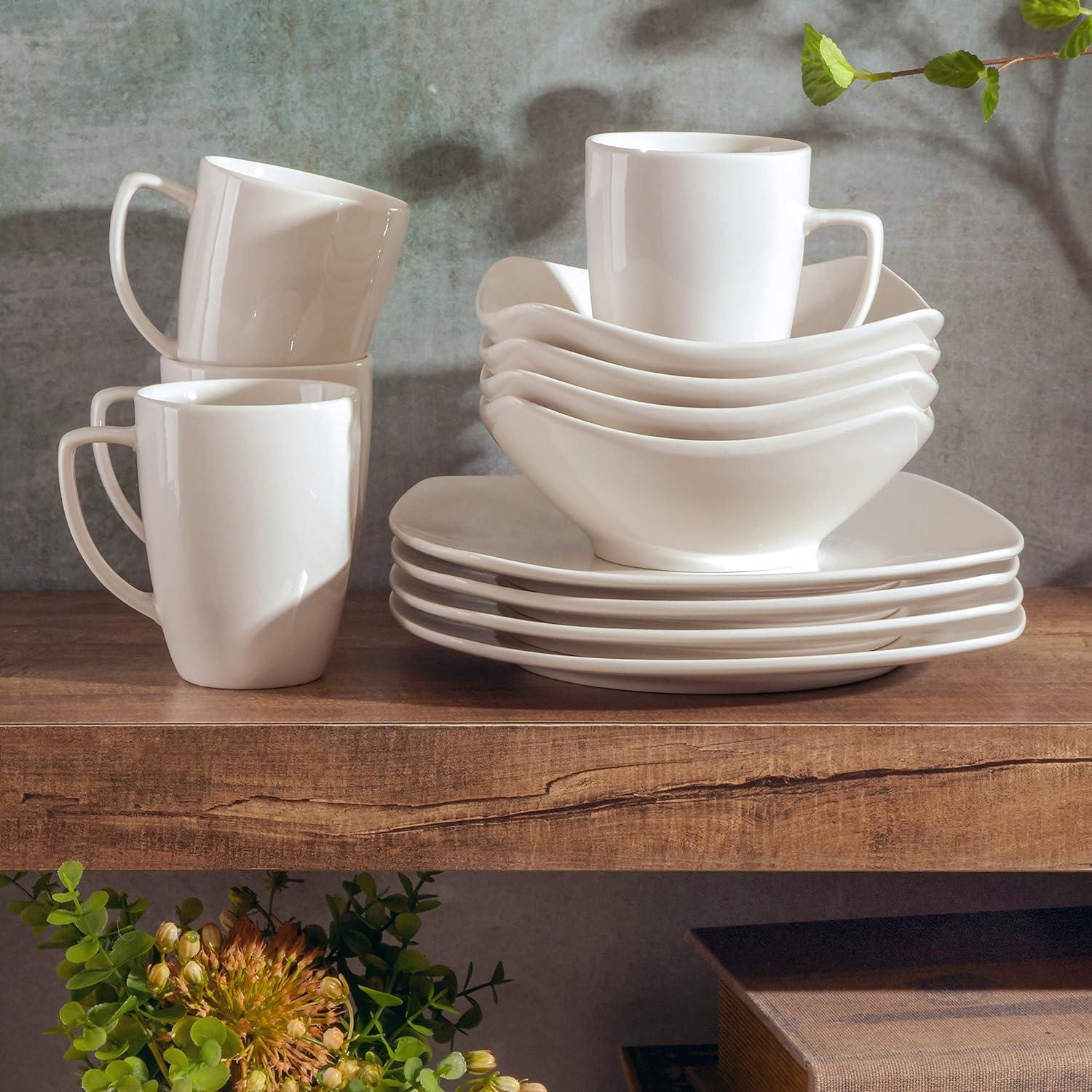 Zen Buffetware 12 Piece Dinnerware Set, White