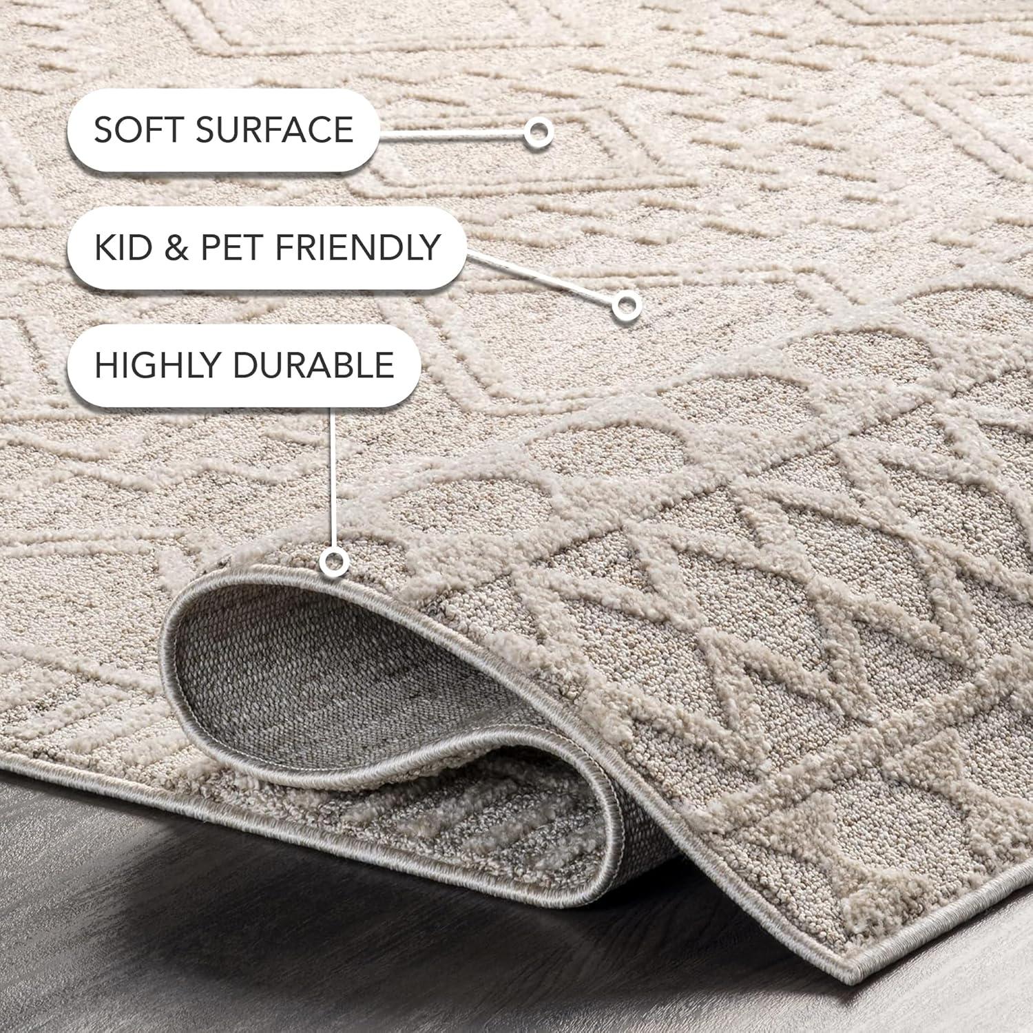 Nuloom Cameron Moroccan 5x8 Indoor Area Rug for Living Room Bedroom Dining Room Kitchen, Beige/Ivory