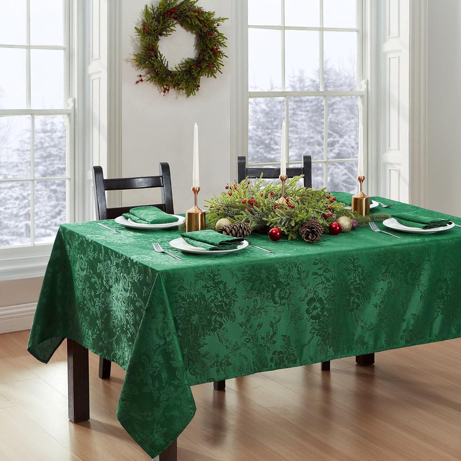 Astoria Grand Tilghman Poinsettia Floral Woven Tablecloth