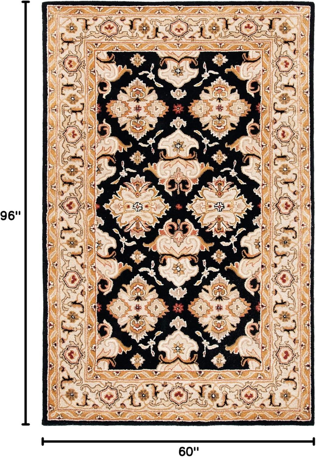 Heritage HG817 Hand Tufted Area Rug - Black/Ivory - 5'x8' - Safavieh.