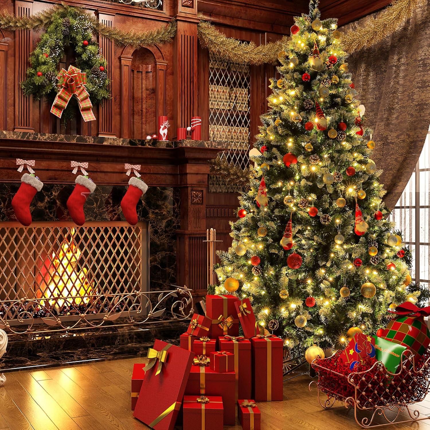 The Holiday Aisle® 6/7.5 FT Pre-Lit Artificial Christmas Tree with Warm White Lights