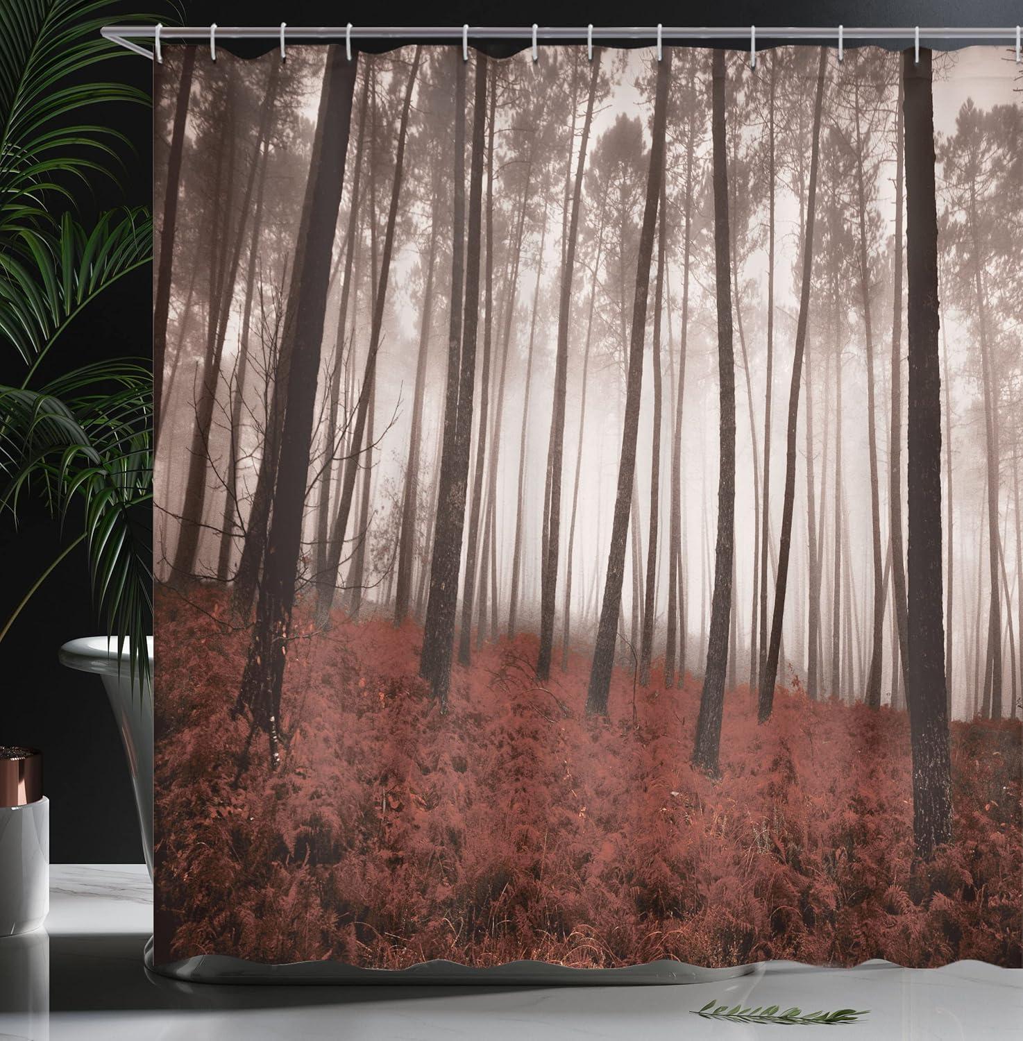 Ambesonne Floral Shower Curtain with Hooks Included
