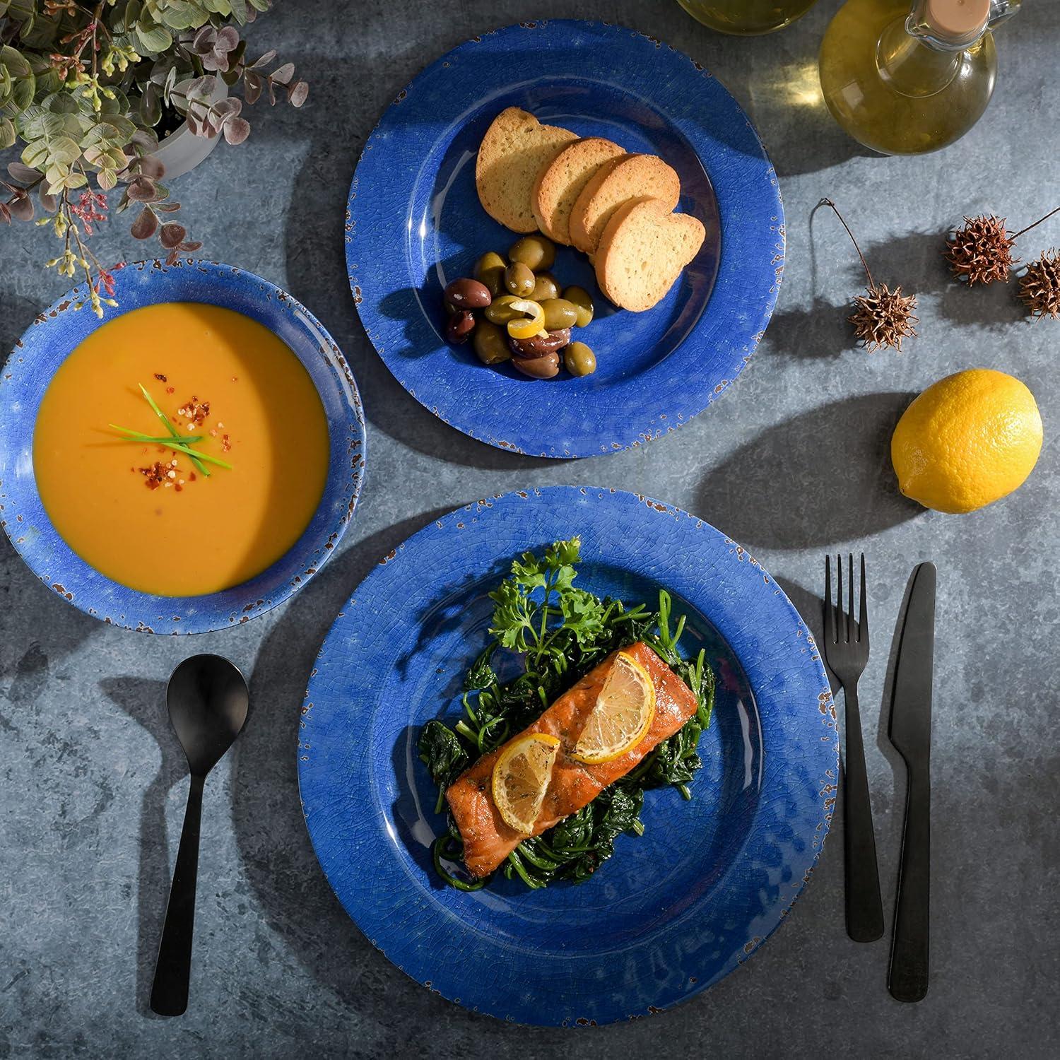 Mauna 12 Piece Dinnerware Set in Cobalt Blue