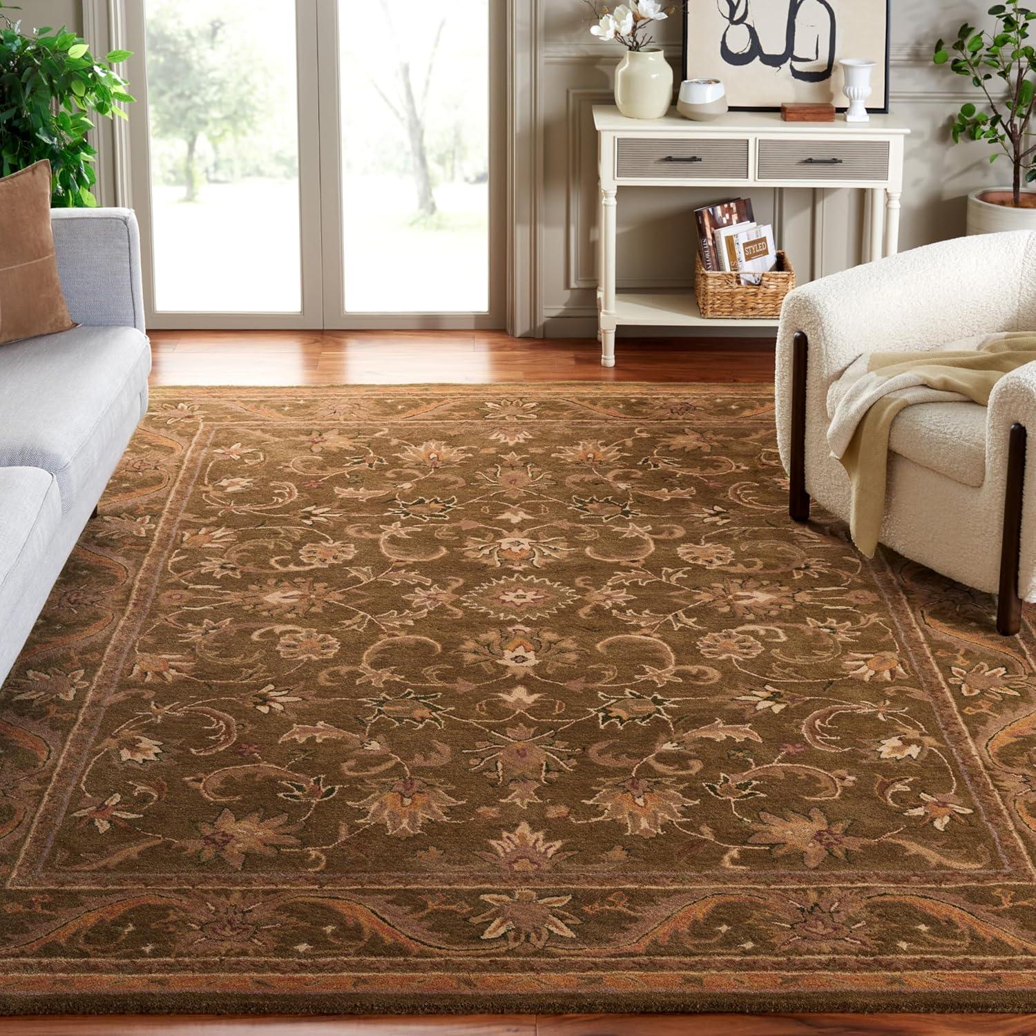 Antiquity AT52 Hand Tufted Indoor Area Rug - Olive/Gold - 8'3"x11' - Safavieh