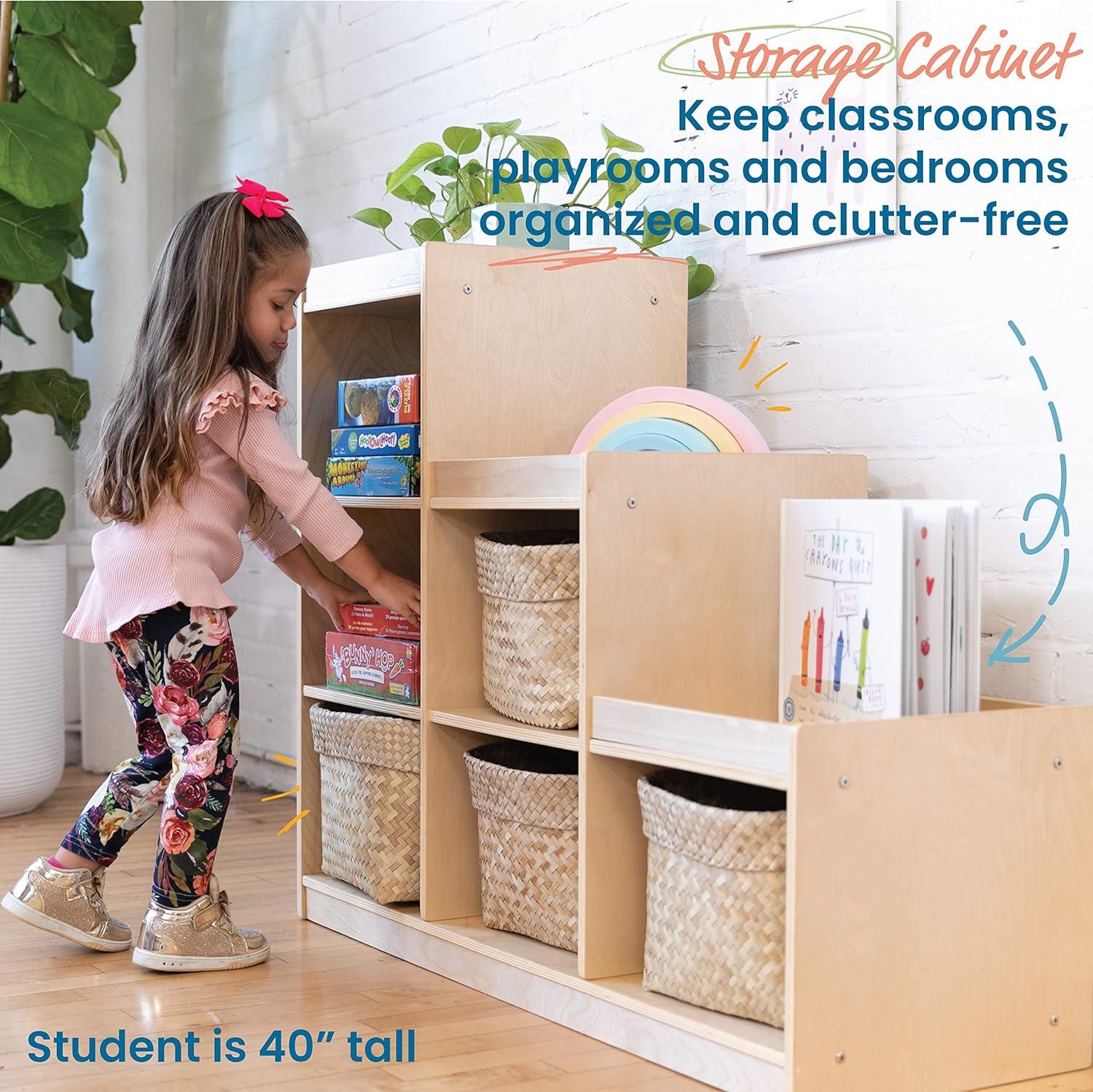 ECR4Kids 3-2-1 Cube Storage Cabinet, Children's Furniture, Natural