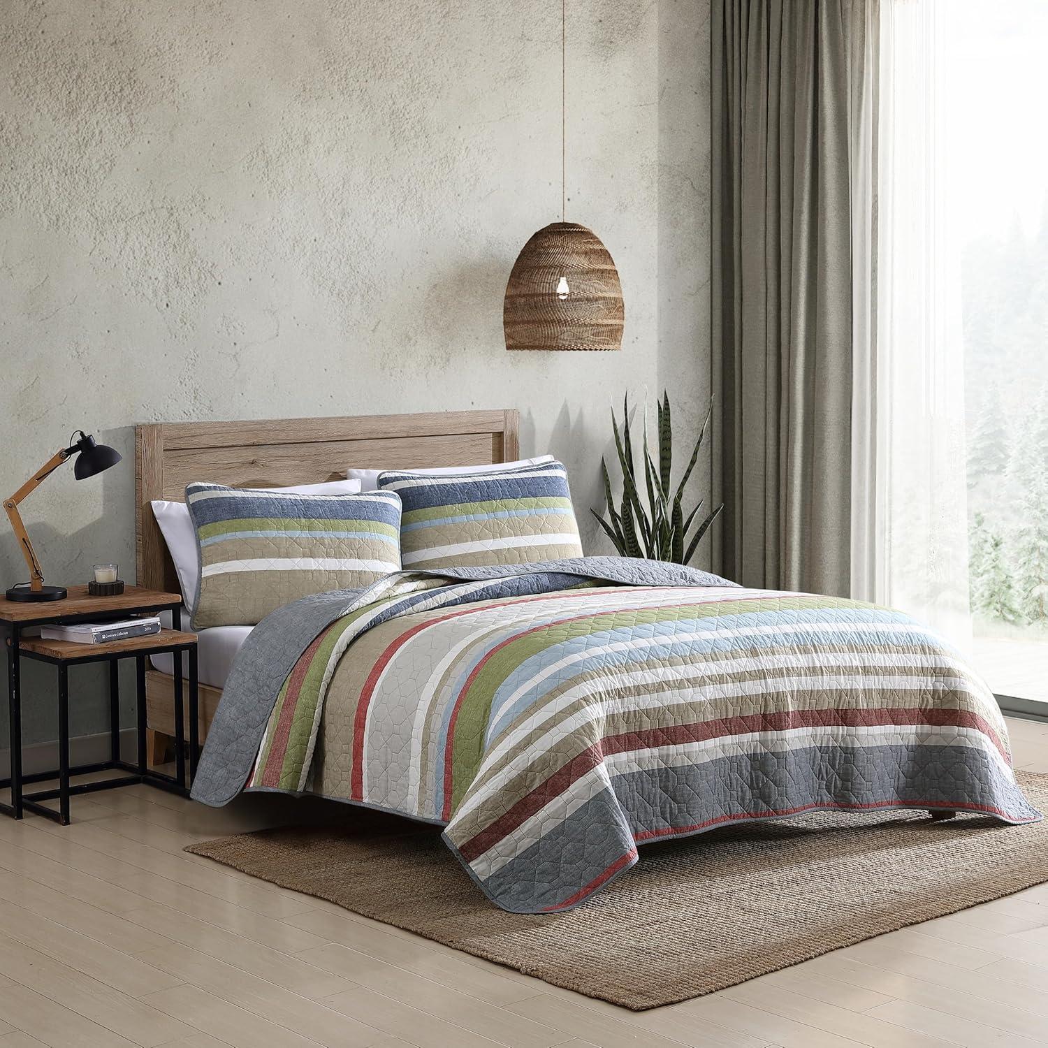 Gray Stripe Salmon Ladder Quilt Set - Eddie Bauer®