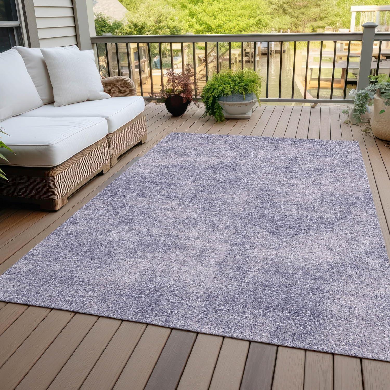 Machine Washable Indoor/Outdoor Chayden ACN1018 Purple