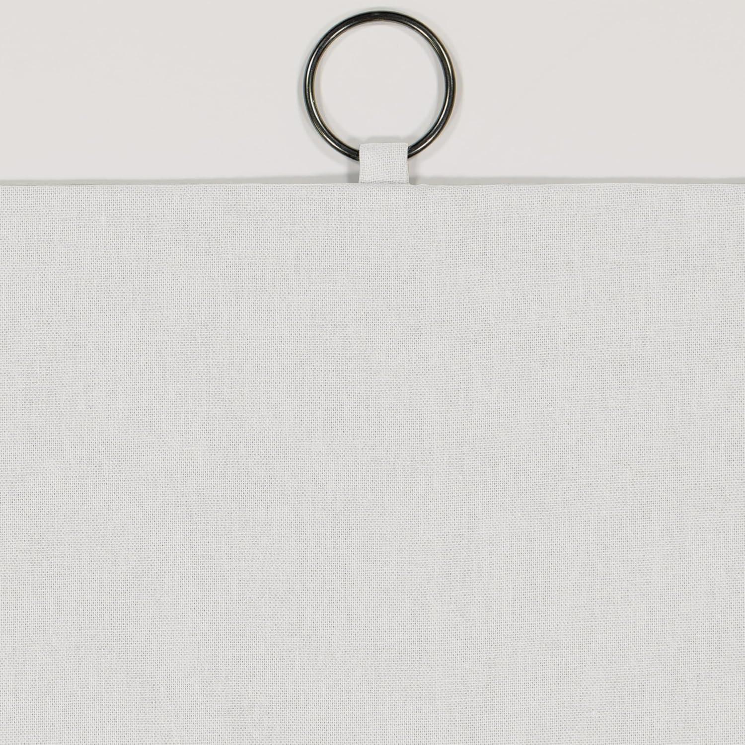 Mercantile Drop Cloth Light Filtering Ring Top Tab Farmhouse Curtain Panel with Valance White 63 Inches