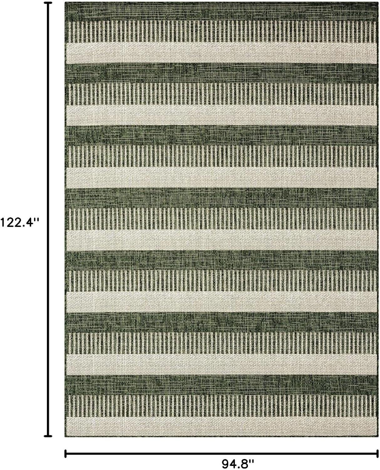 Nicole Miller Striped Light Green/Ivory Indoor / Outdoor Area Rug