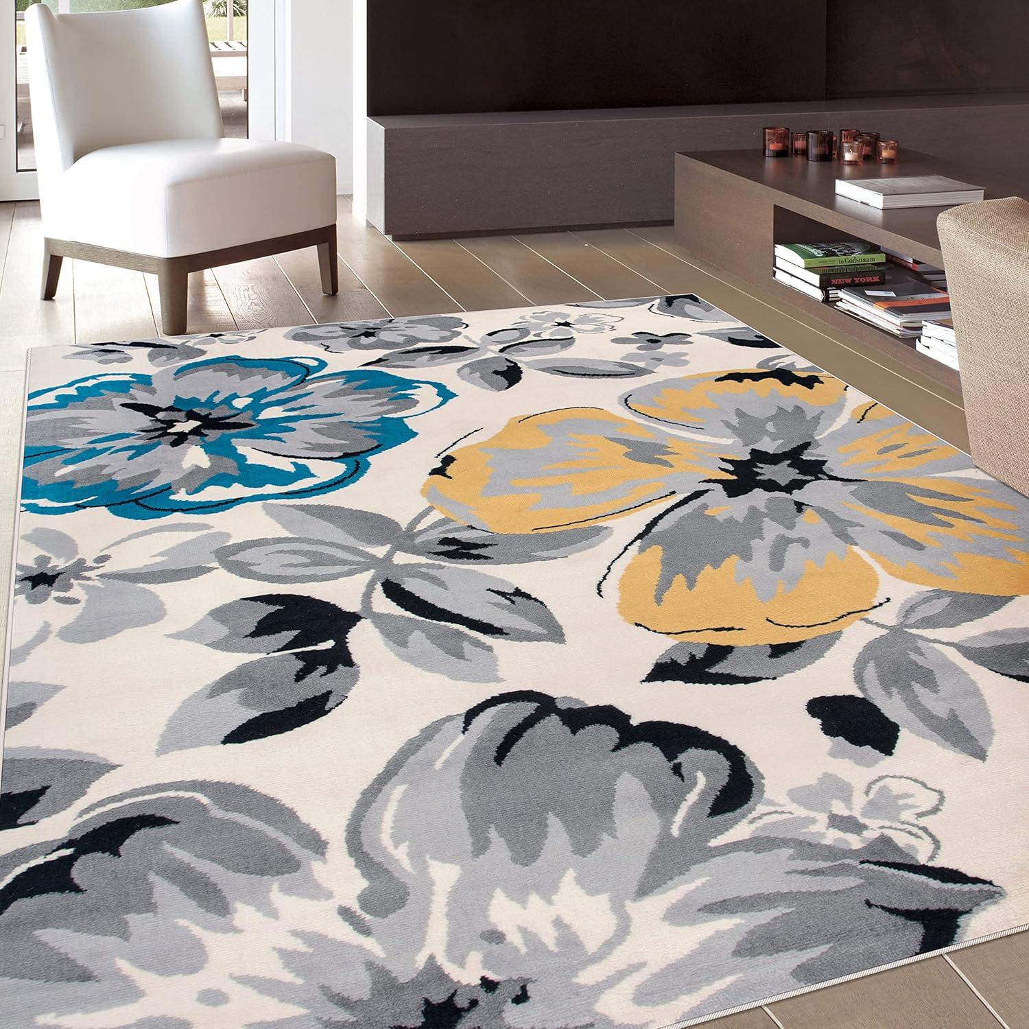 World Rug Gallery Modern Floral Desing Area Rug