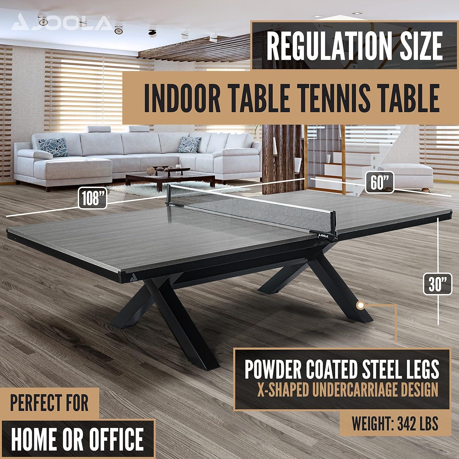 Gray MDF Indoor Folding Table Tennis Table with Net