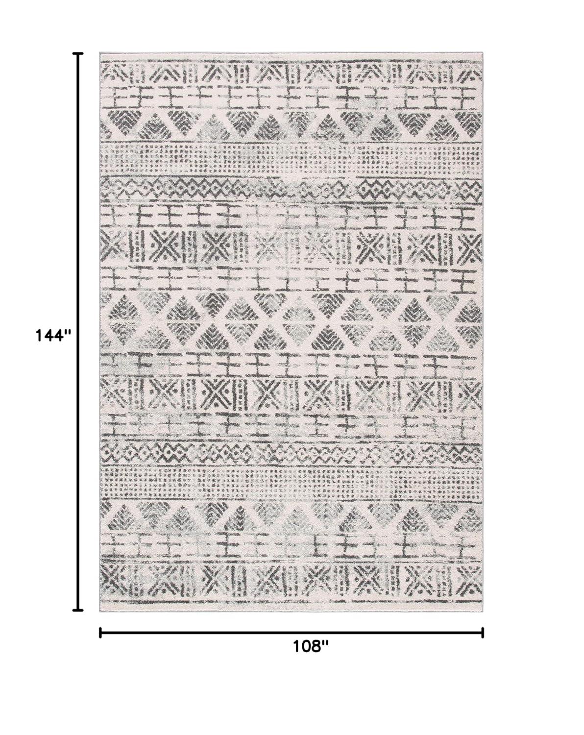 Mercer MRE413 Power Loomed Area Rug - Ivory/Grey - 8'9"x11'9" - Safavieh.