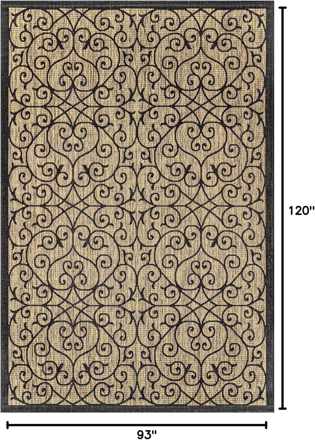 Madrid Vintage Filigree Textured Weave Indoor/Outdoor Area Rug - JONATHAN Y