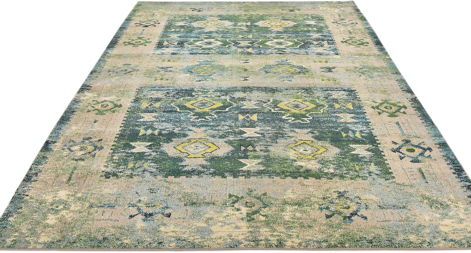 Unique Loom Empire Monterey Rug Green/Beige 8' x 10' Rectangle Geometric Modern Perfect For Living Room Bed Room Dining Room Office