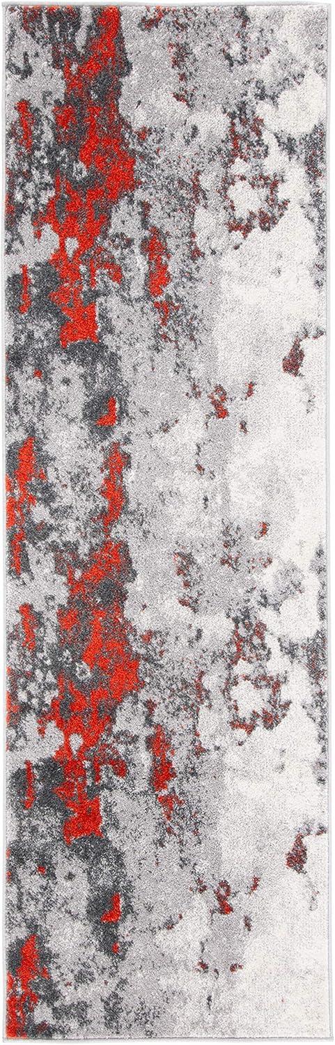 Adirondack ADR134 Machine Made Indoor Runner - Orange/Grey - 2'-6"x12' - Safavieh